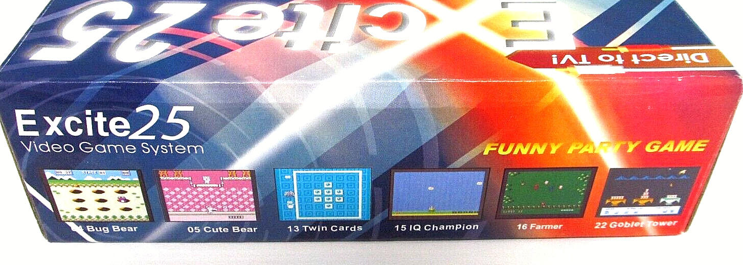 Video Game System EXCITE 25 Plug & Play New In Box Electronic 2007 KS-801 NIB