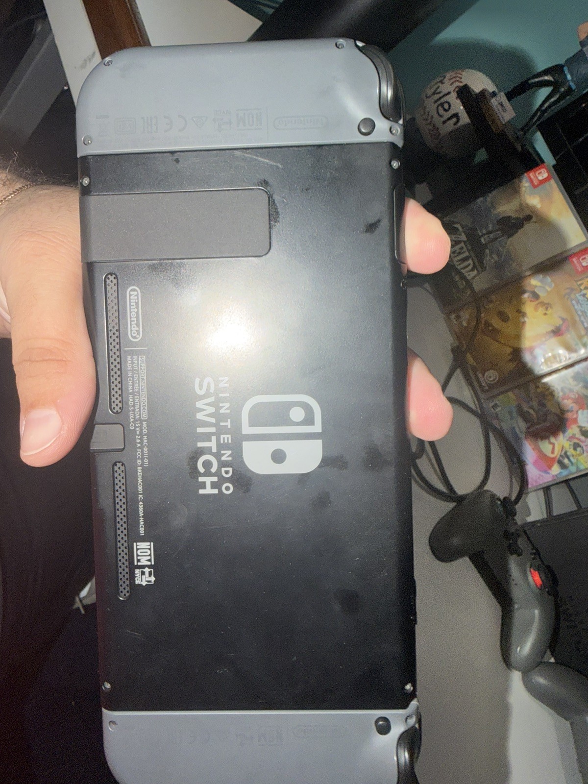 Nintendo Switch With Black JoyCons W/ Charging Dock and games/spare controllers