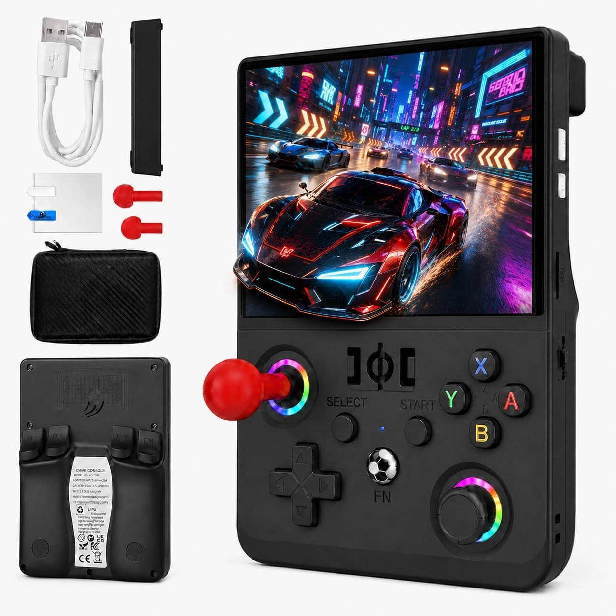 R36MAX2 Retro Handheld Game Console, 4.5-Inch 1024X768 IPS Screen, 128GB 22000+