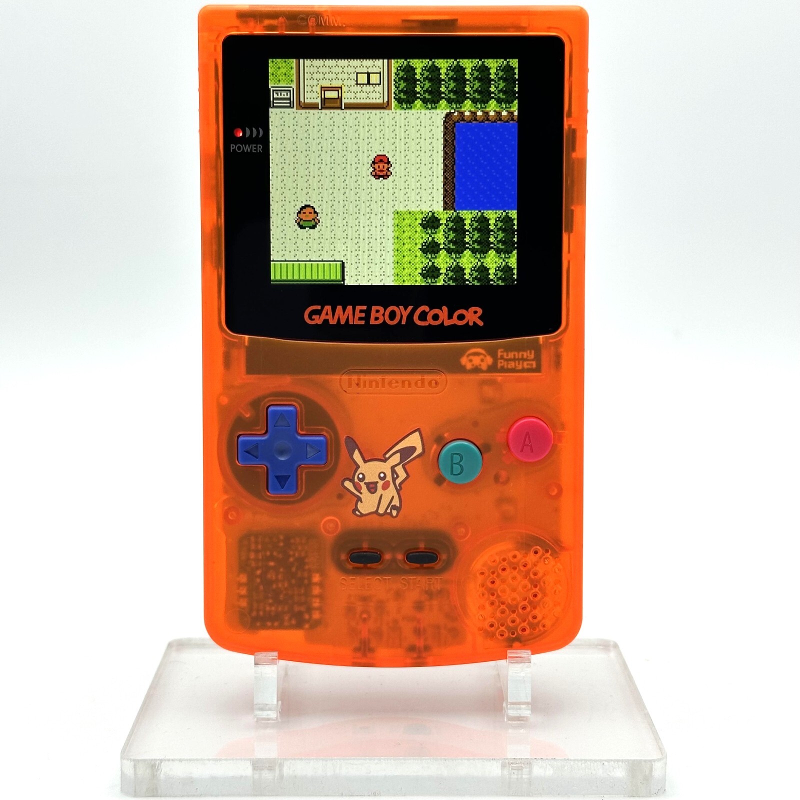 Nintendo Game Boy Color GBC Backlit IPS Mod Console System Orange Pikachu Shell