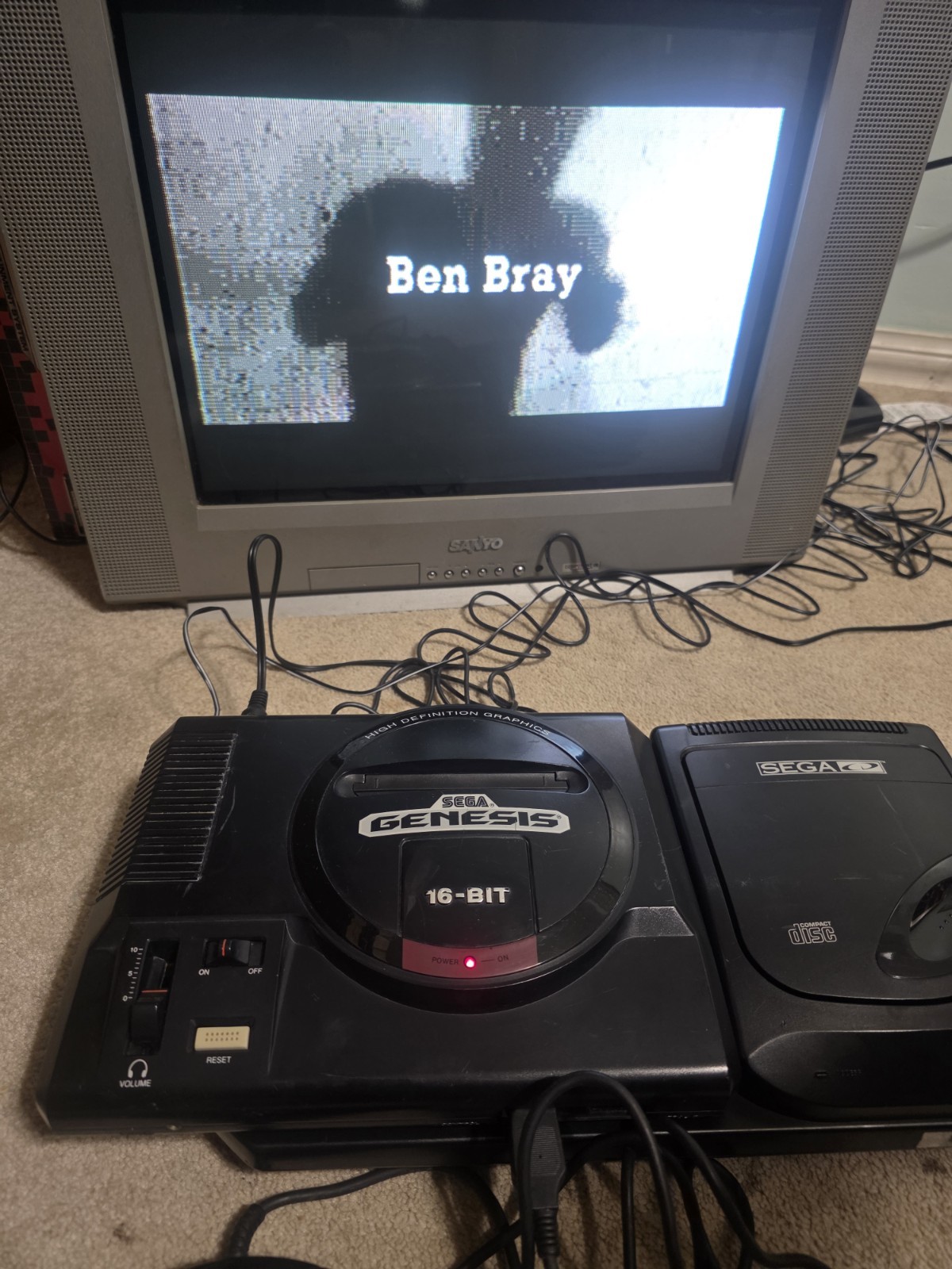 Non-Tmss Genesis With SEGA CD Model 2. Tested And Working. Please Read