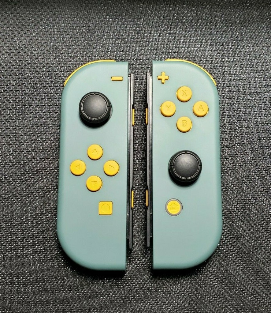 Custom Forest Green w/ Yellow Buttons Left and Right Nintendo Switch Joy cons