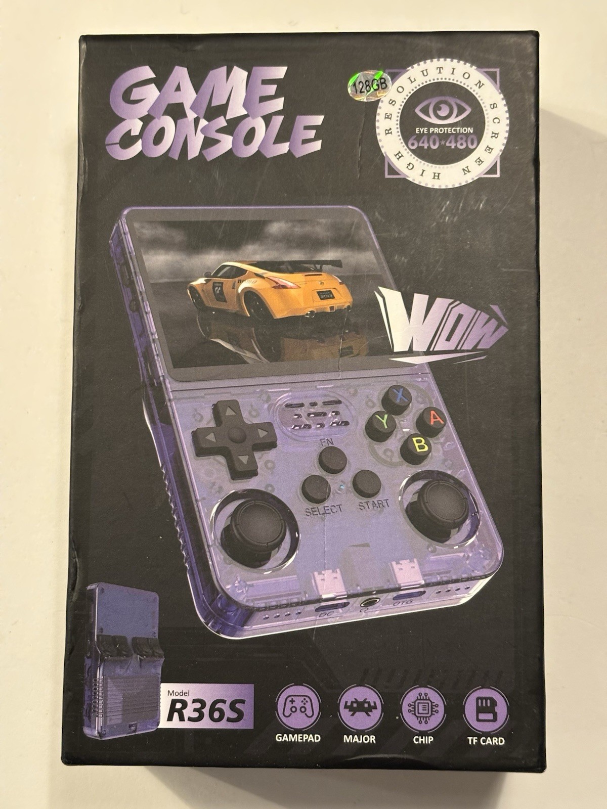 R36S Retro Handheld Video Game Console 128GB Teal Blue
