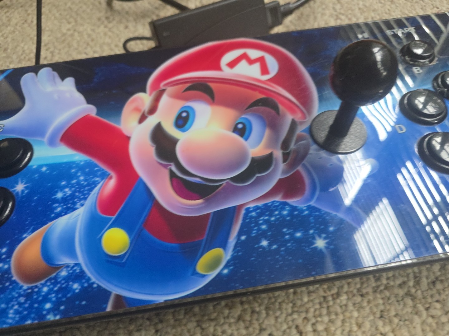 Retro arcade console Pandora Box” style fight stick. Joy Stick Rabbit Maze.