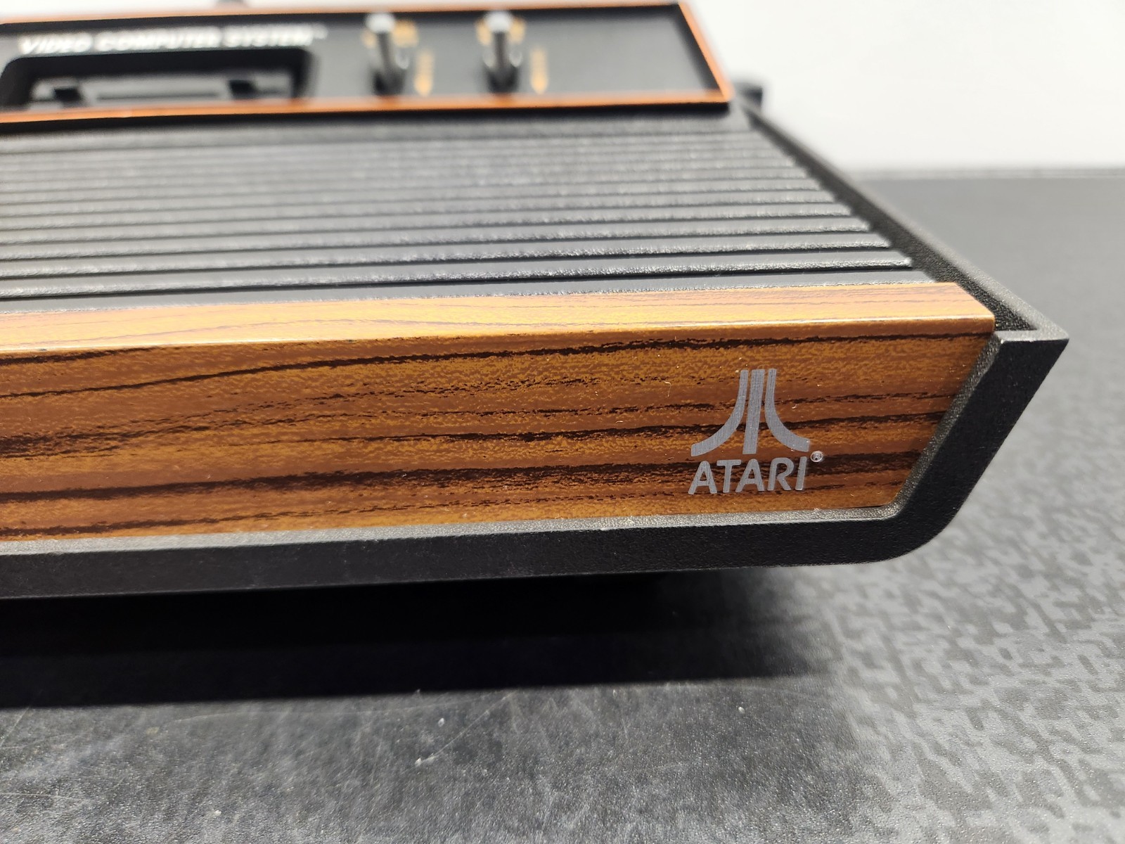 Atari 2600 CX-2600A Wood Grain 4 Switch Console with Cords ~ Good Condition