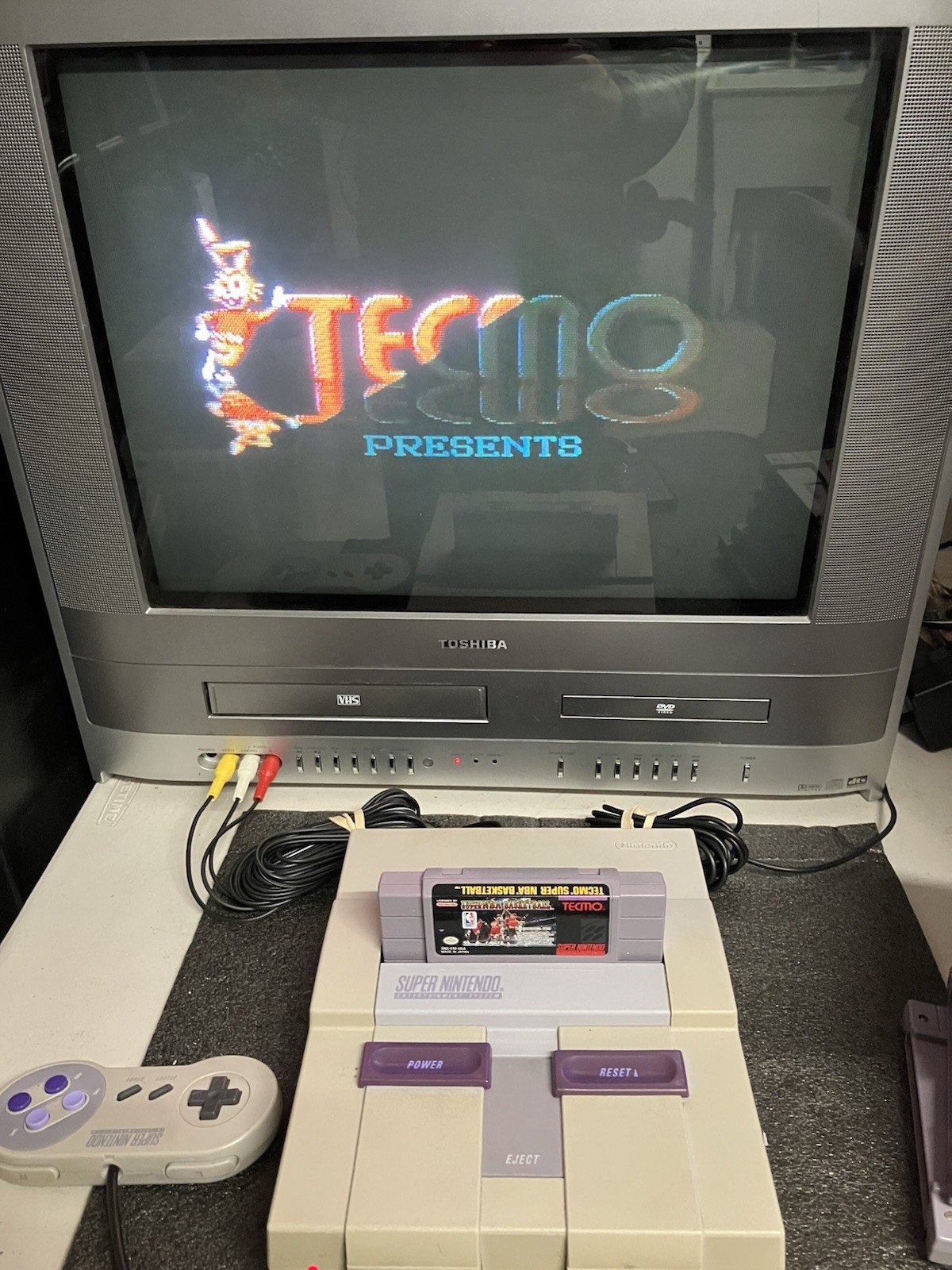 Super Nintendo SNES System Console Bundle 10 Games Mario World All Stars Zelda