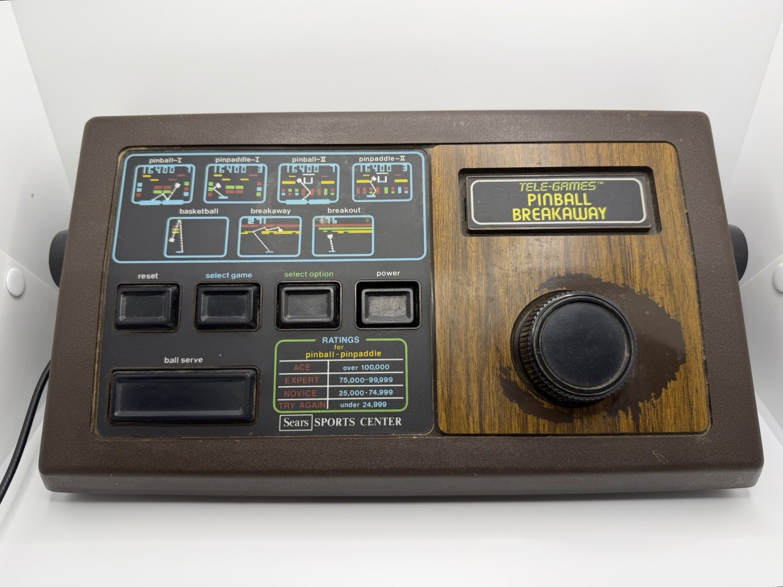Vintage Sears Tele-Games Pinball Breakaway Console – Atari Mfg – w/ Power Supply