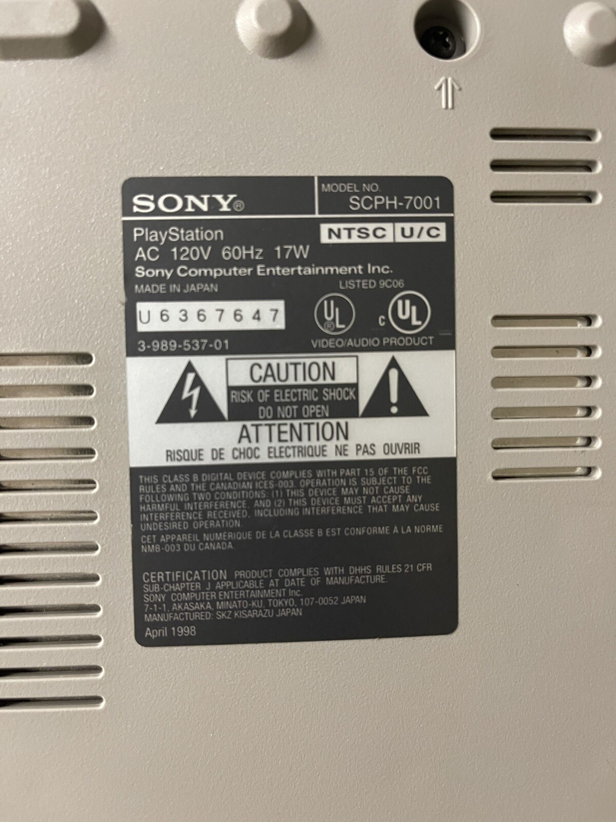 Sony PlayStation 1 Gray Console TESTED