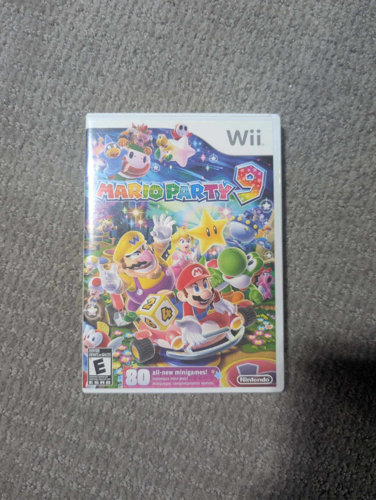 Nintendo Wii Console Bundle w/ Mario Party 9, 2 Wiimotes, GC Card Tested