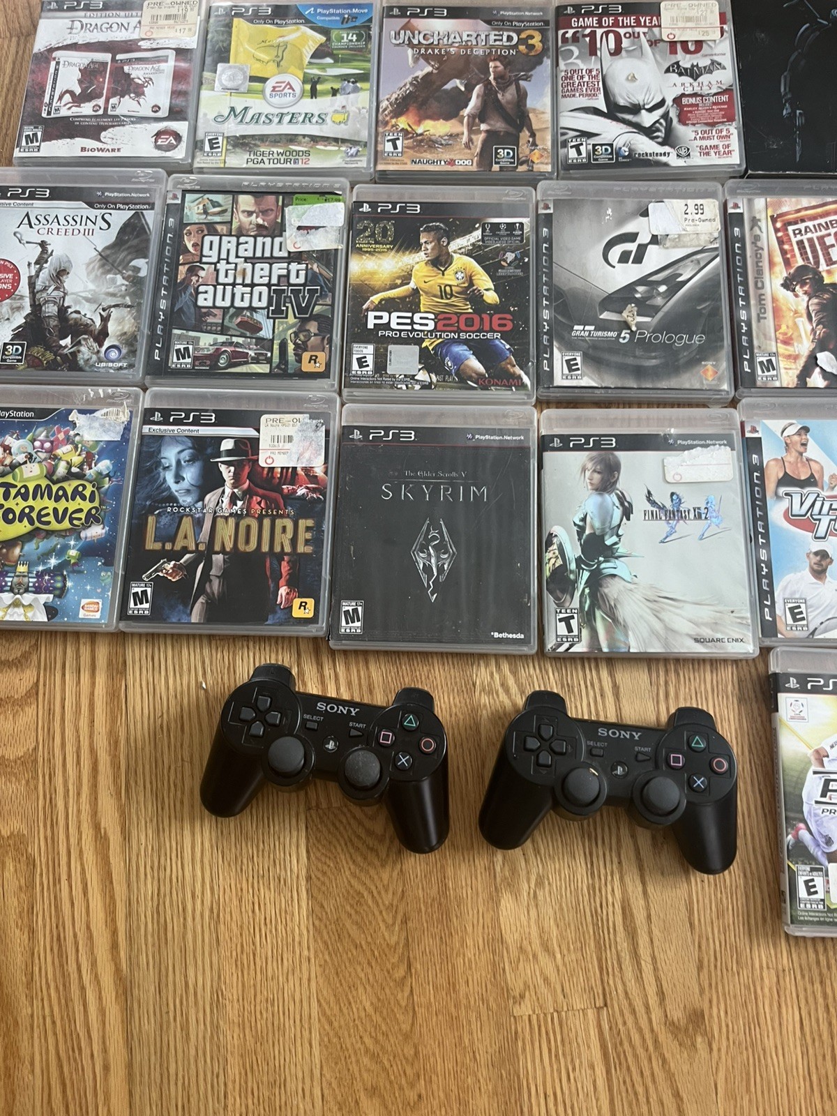 Playstation 3 Console Bundle Lot 3 Controllers 17 Games PS3 Tested Works Charger