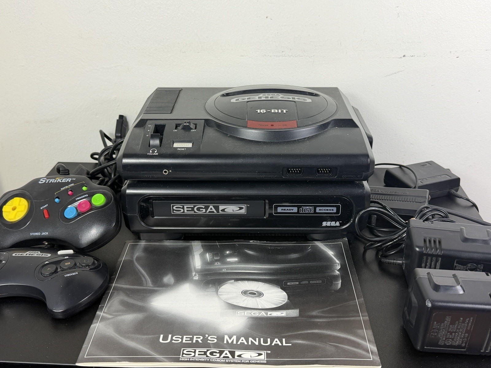 Sega Genesis & CD Model 1 Tested Working System Bundle Console Lot w/ Hookups