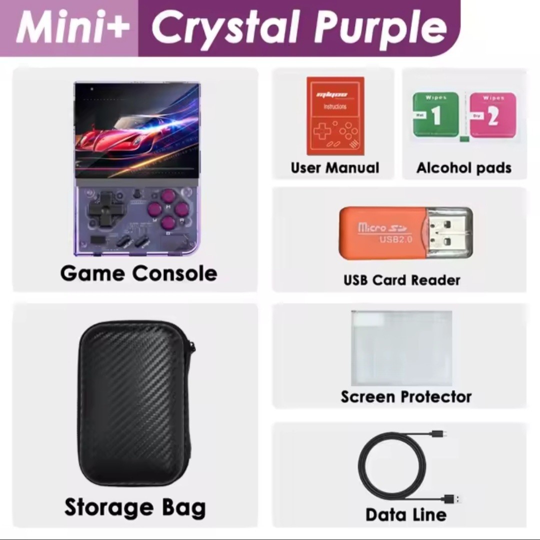 Miyoo Mini Plus Retro Handheld Game Console full 64GB Linux System with Case!