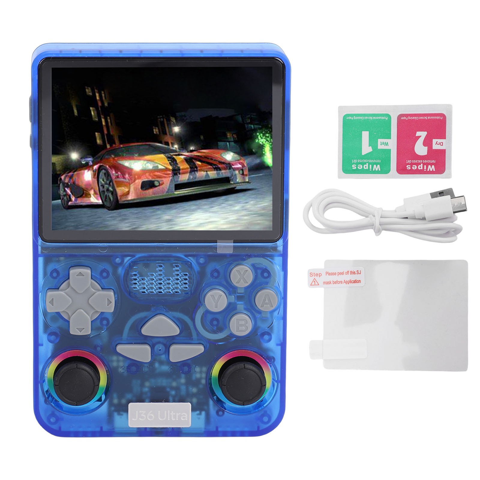 Retro Handheld Game Console 4 Inch Screen Built In 64GB Small Memory Card S FZNA
