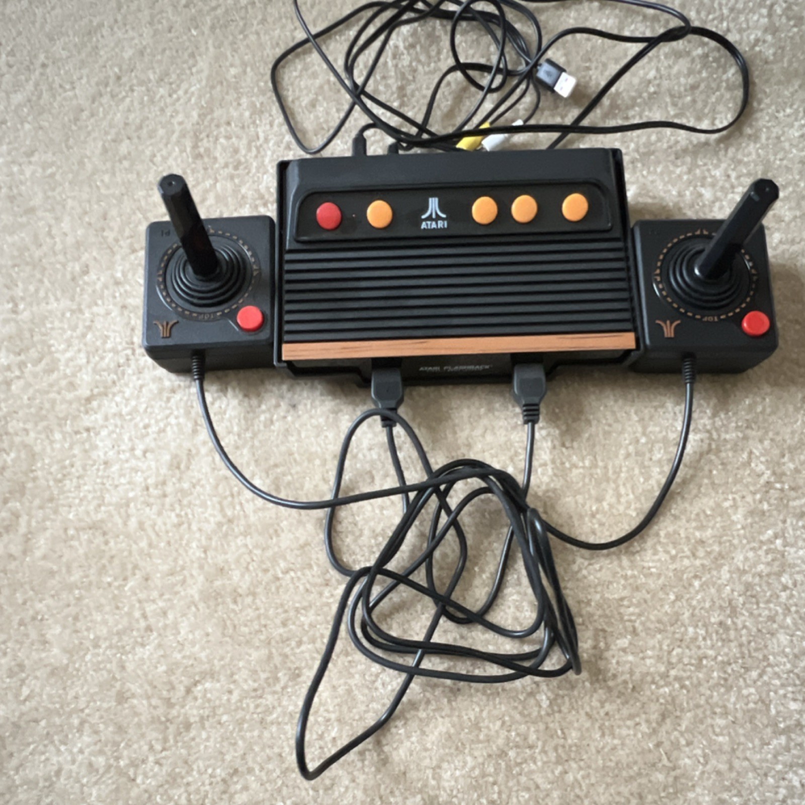 Atari Flashback Home Console Black Orange Brown w/ Joysticks Atari 2600 RCA USB