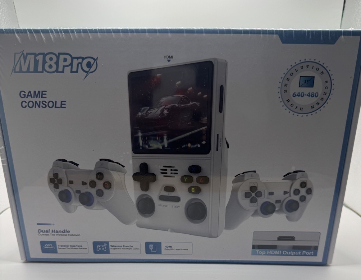 Brand New Sealed M18Pro Game Console Handheld Game, 2 Controllers ￼10000+ Games