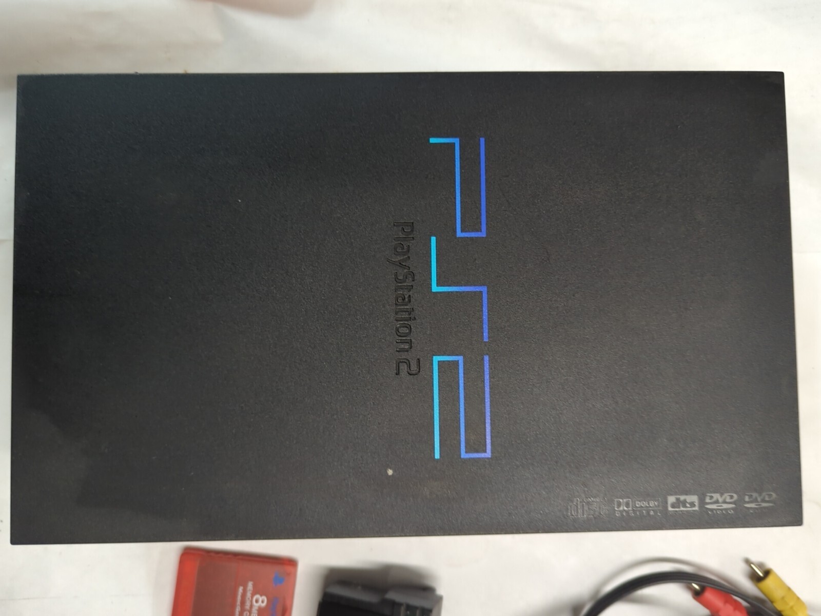PlayStation 2 PS2 Fat Black SCPH-39001 Console Bundle + 8 Game Lot