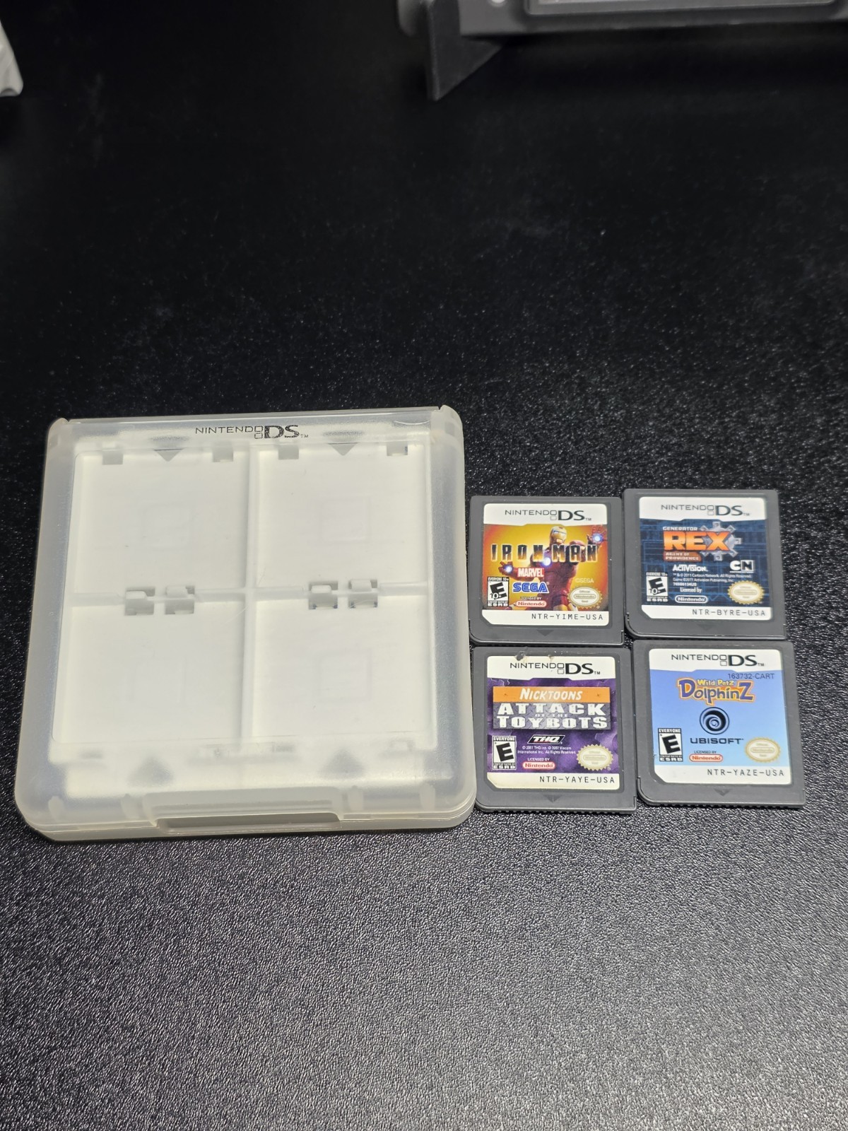 Nintendo DSi Console Bundle Black w/ Charger, Carrying Case, 4 Games & Cartridge