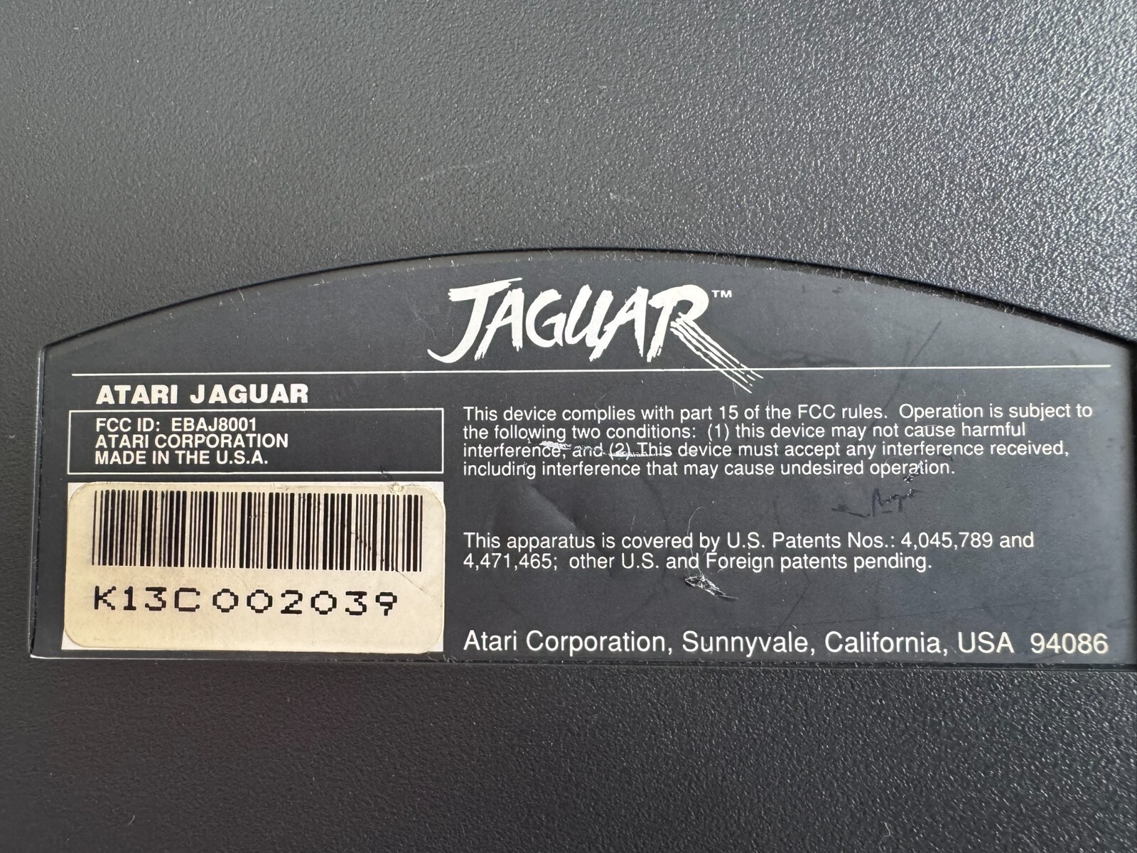 Atari Jaguar Console – Rare Early Production Model – Test Market Release 1993