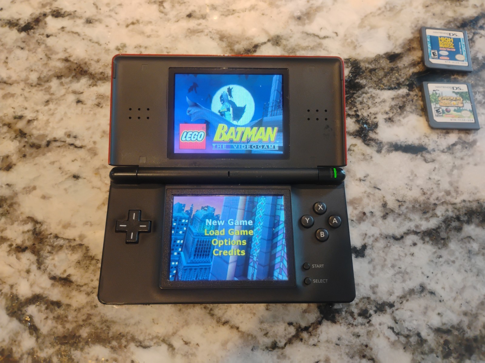 Nintendo DS Lite Bundle – Crimson/Black – Tested And Working
