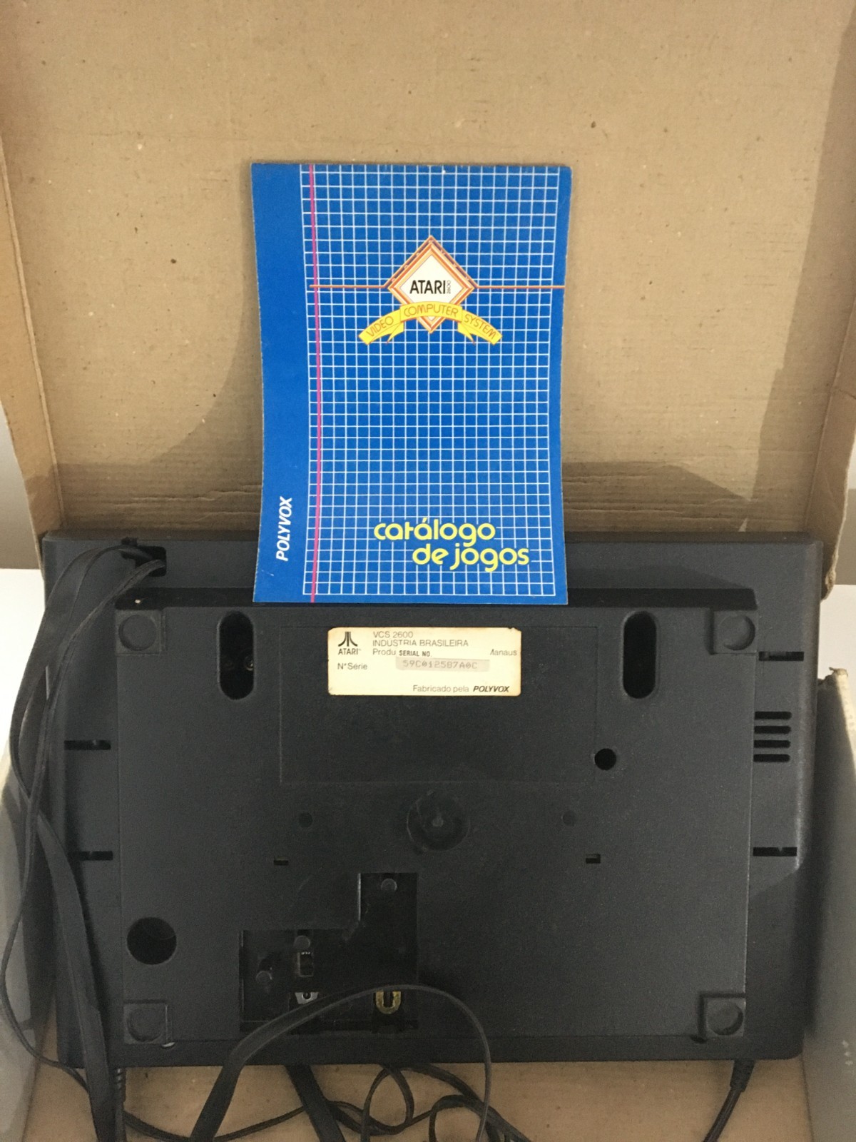 ATARI 2600 POLYVOX BRAZIL CONSOLE CIB + 8 AUTHENTIC GAMES MATCHING SERIAL NUMBER