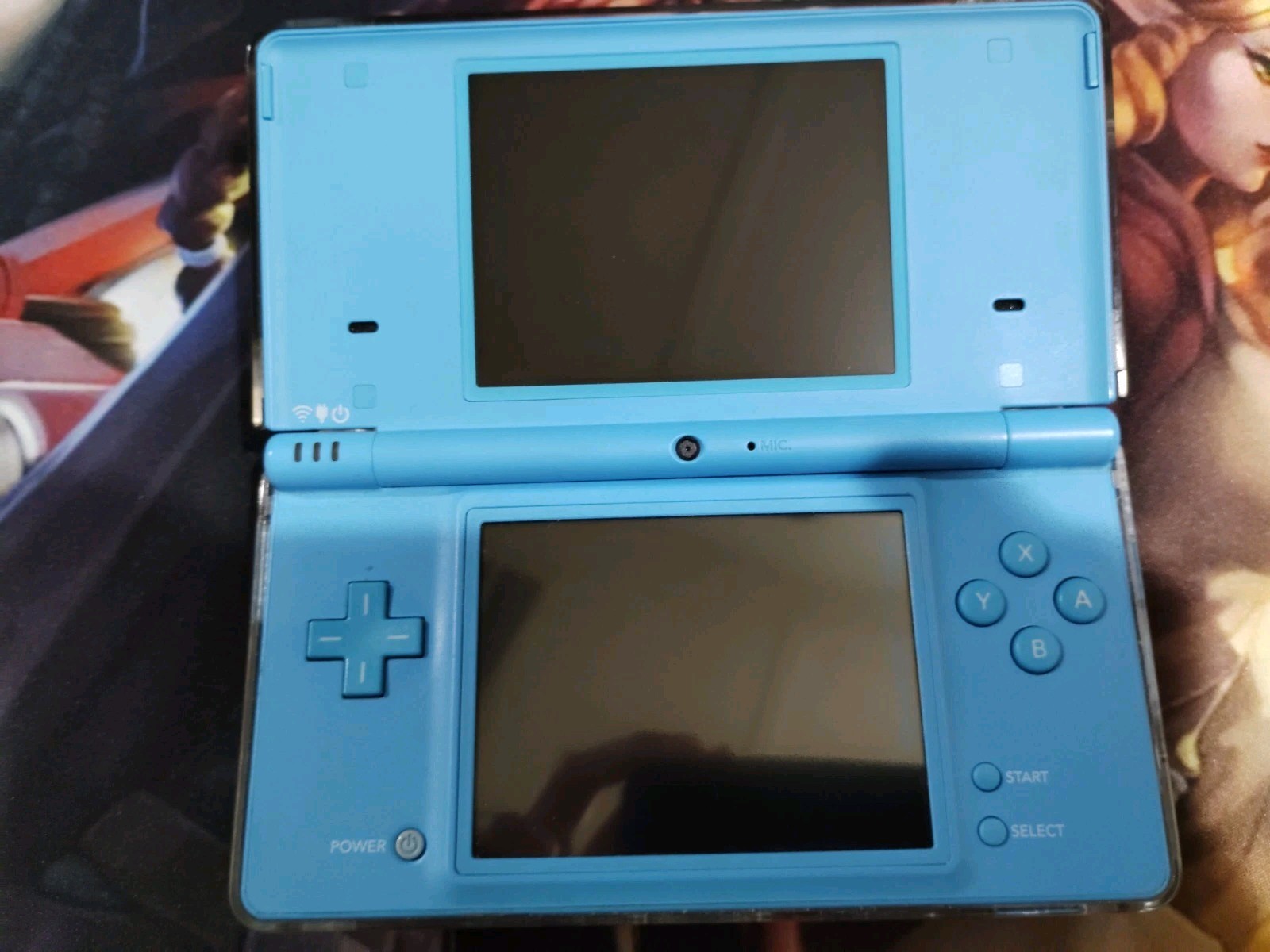 Customized Nintendo DSi Handheld Game Console Light Blue W/Stylus And RARE Shell