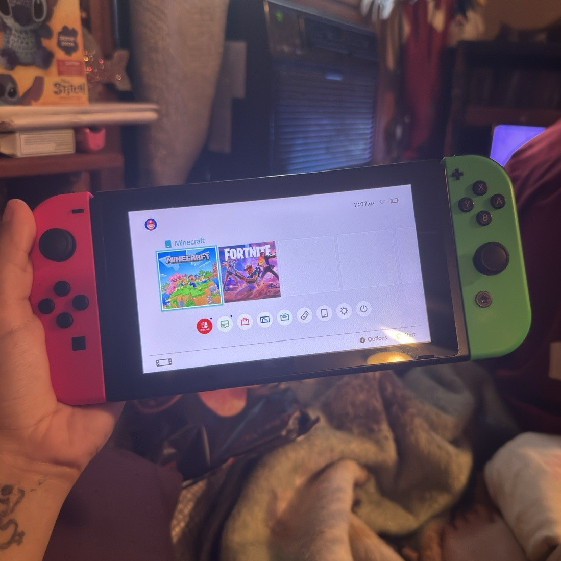 Nintendo Switch Console Handheld System w/ Neon Red/Neon Green Joy-Con USB-C