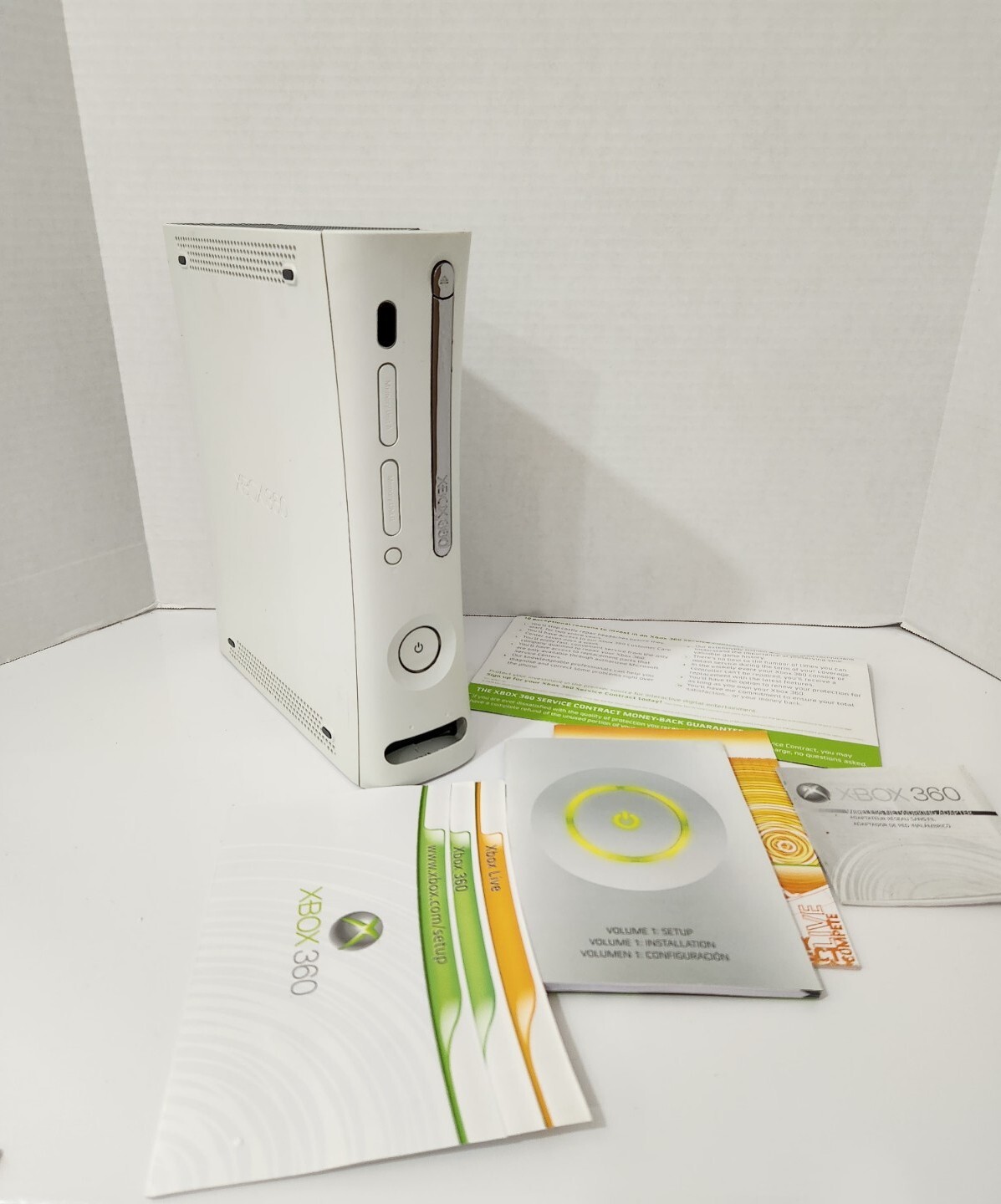 Microsoft Xbox 360 White Console And Manuals Comes With Box See Pictures