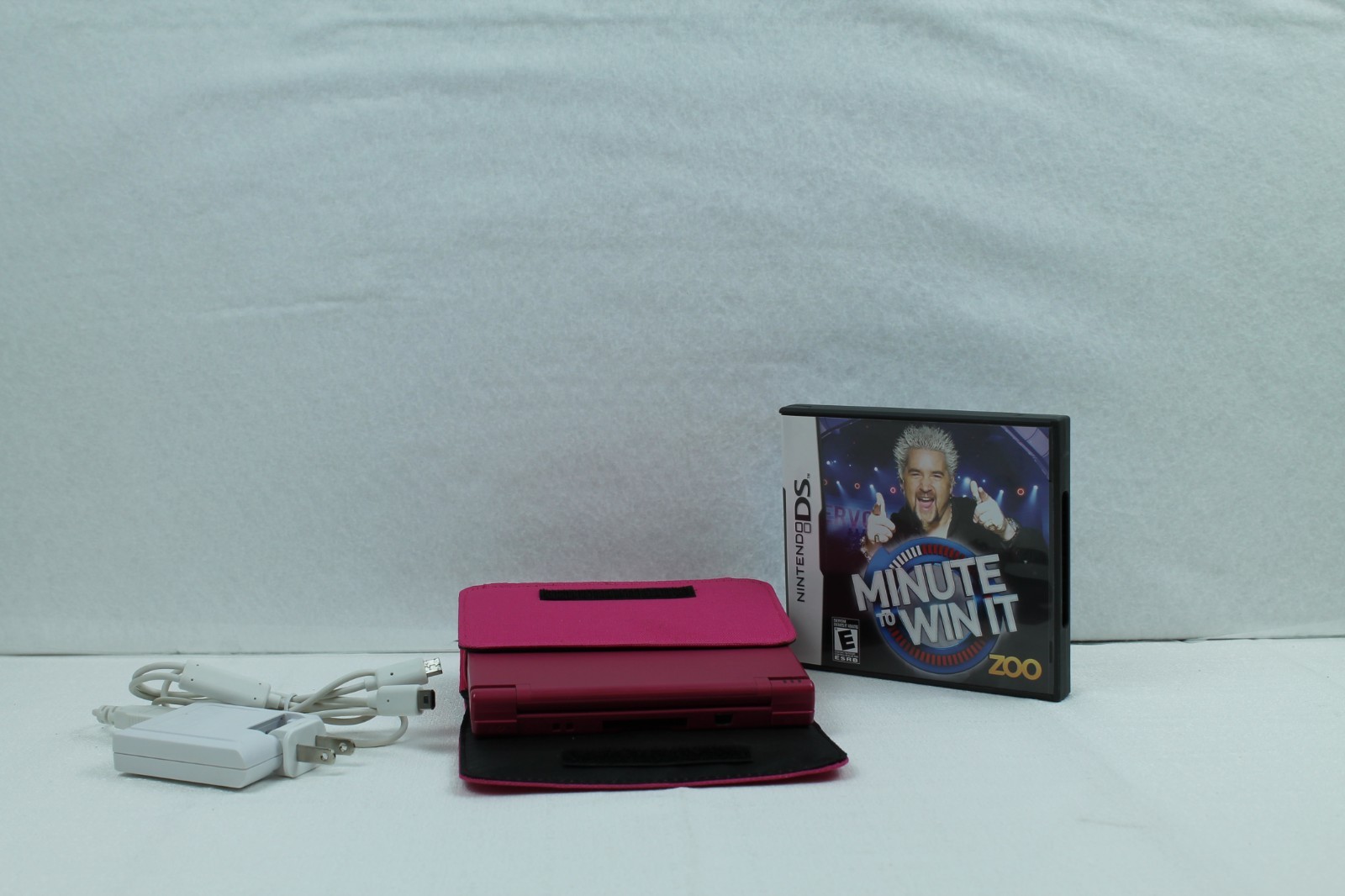 Nintendo DSi Console Pink Matte Bundle TWL-001 with 3 Games, Case, and Charger