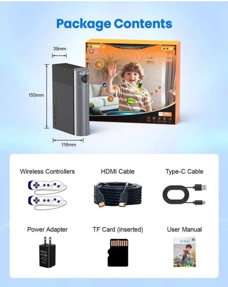 AR Motion Gaming Console Plug & Play Video Game System Kids & Family