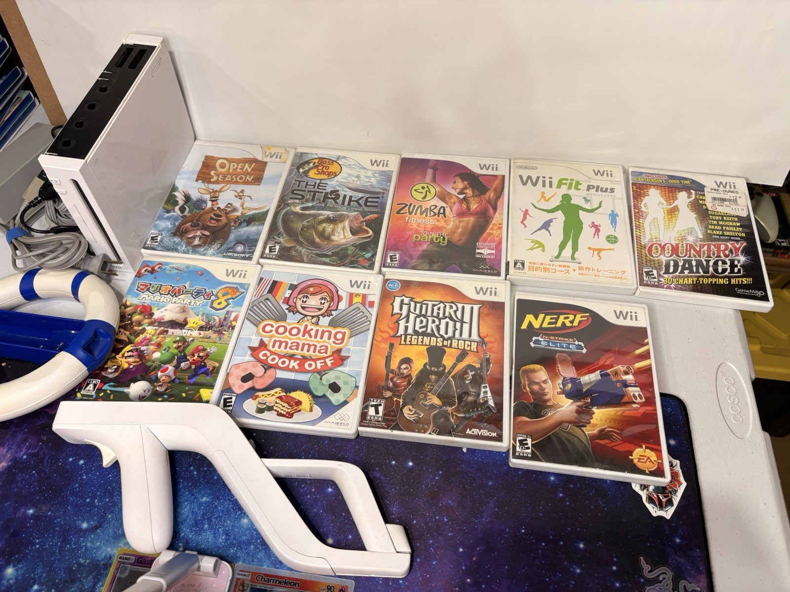 Nintendo Wii Console Bundle with 9 Games(Mario Party)and Accessories