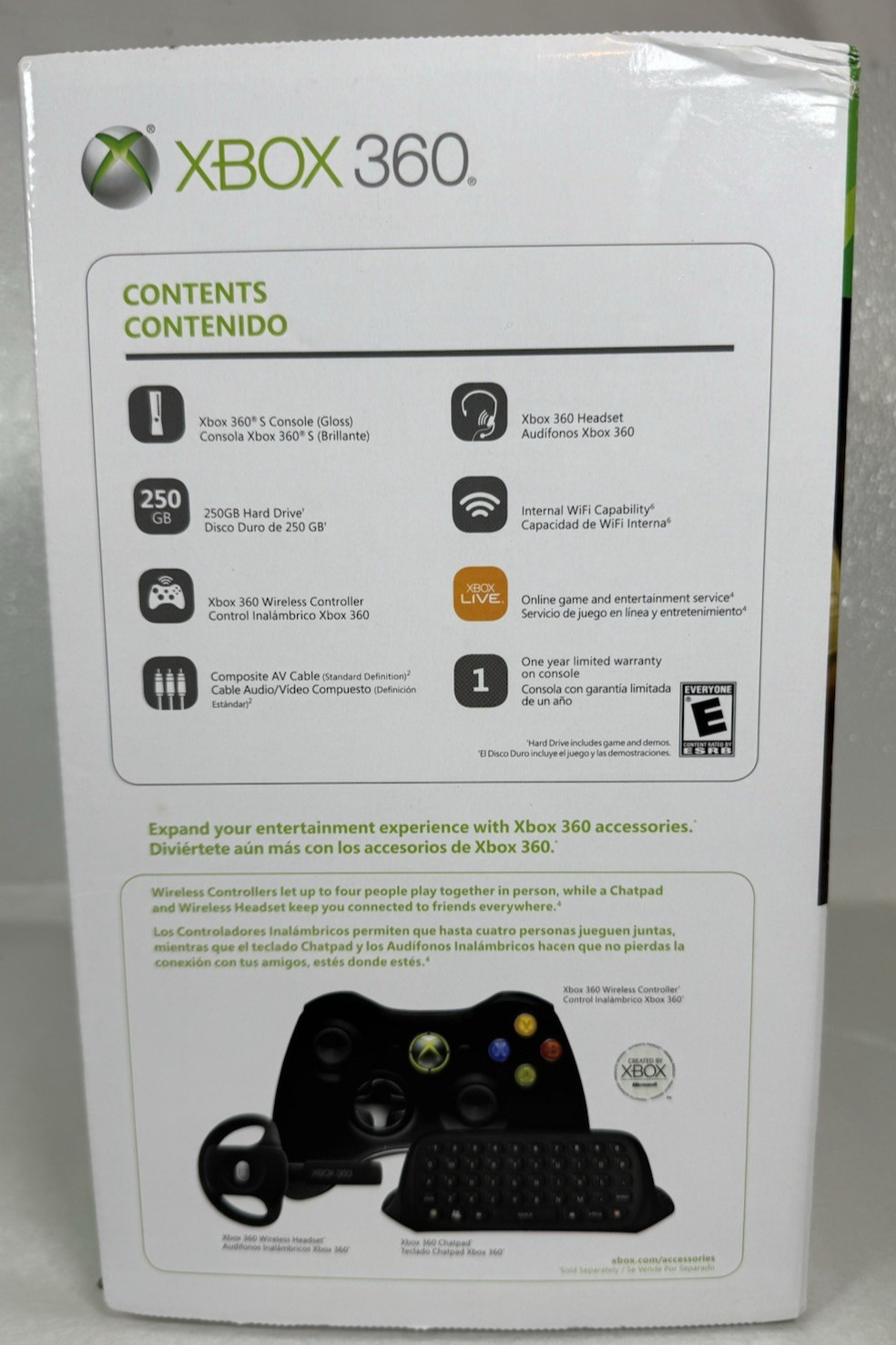 xbox 360 Slim Model 1439 Bundle 250 GB HD In Original Box Tested