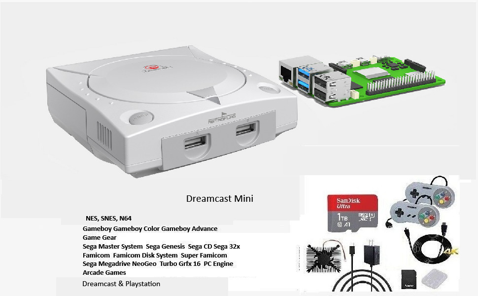Retroflag DreamCase, Raspberry Pi 5 2Gb + 1Tb MicroSD, Retro Kit Ready to Play