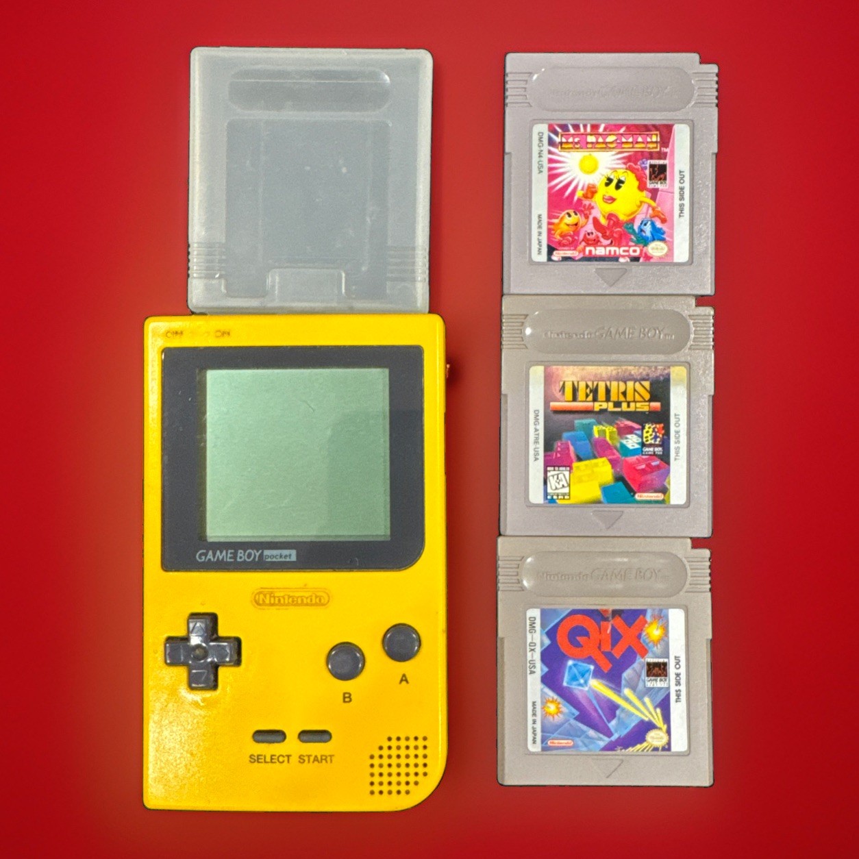 Nintendo Game Boy Pocket MGB-001 – Yellow – 100% OEM – Tested Tetris Ms Pac-Man