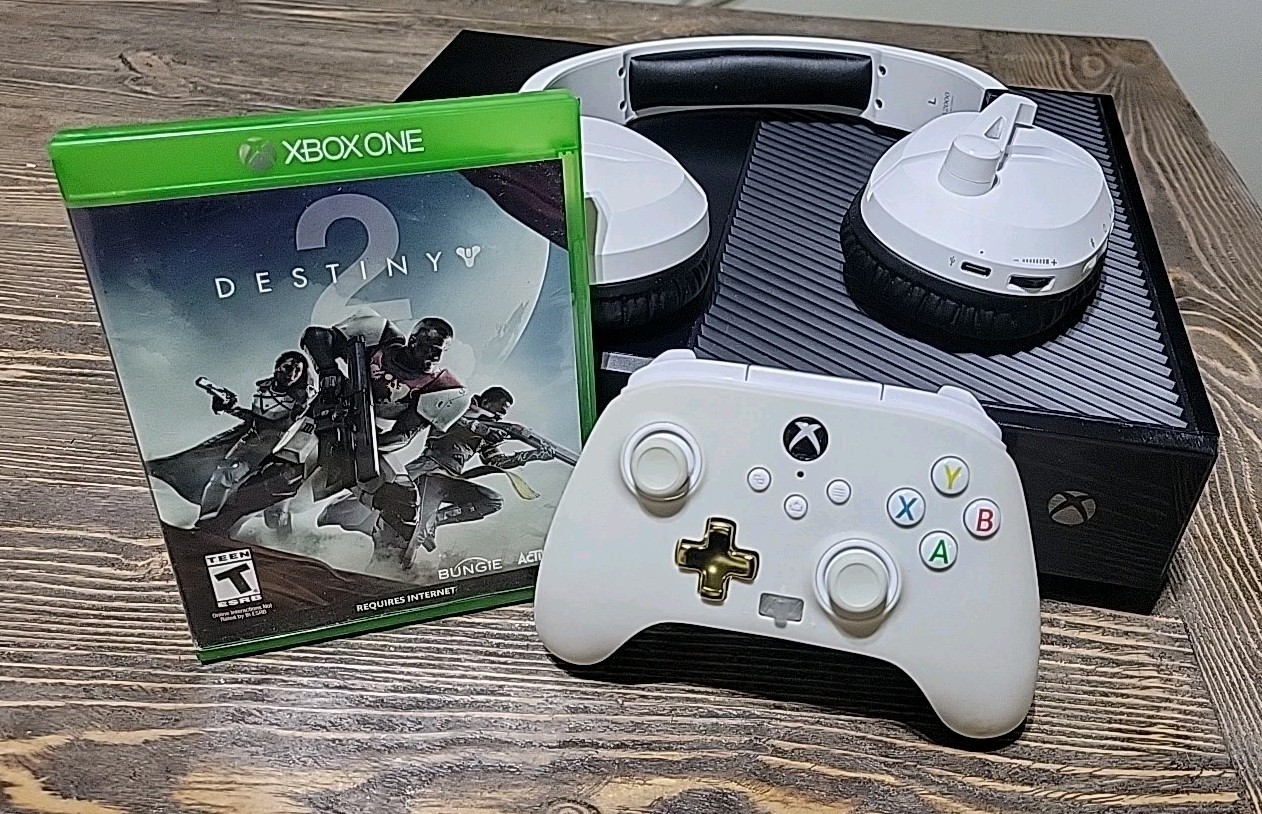 Xbox One 500GB Bundle with Destiny 2 Controller Power HDMI Headset Tested/Reset