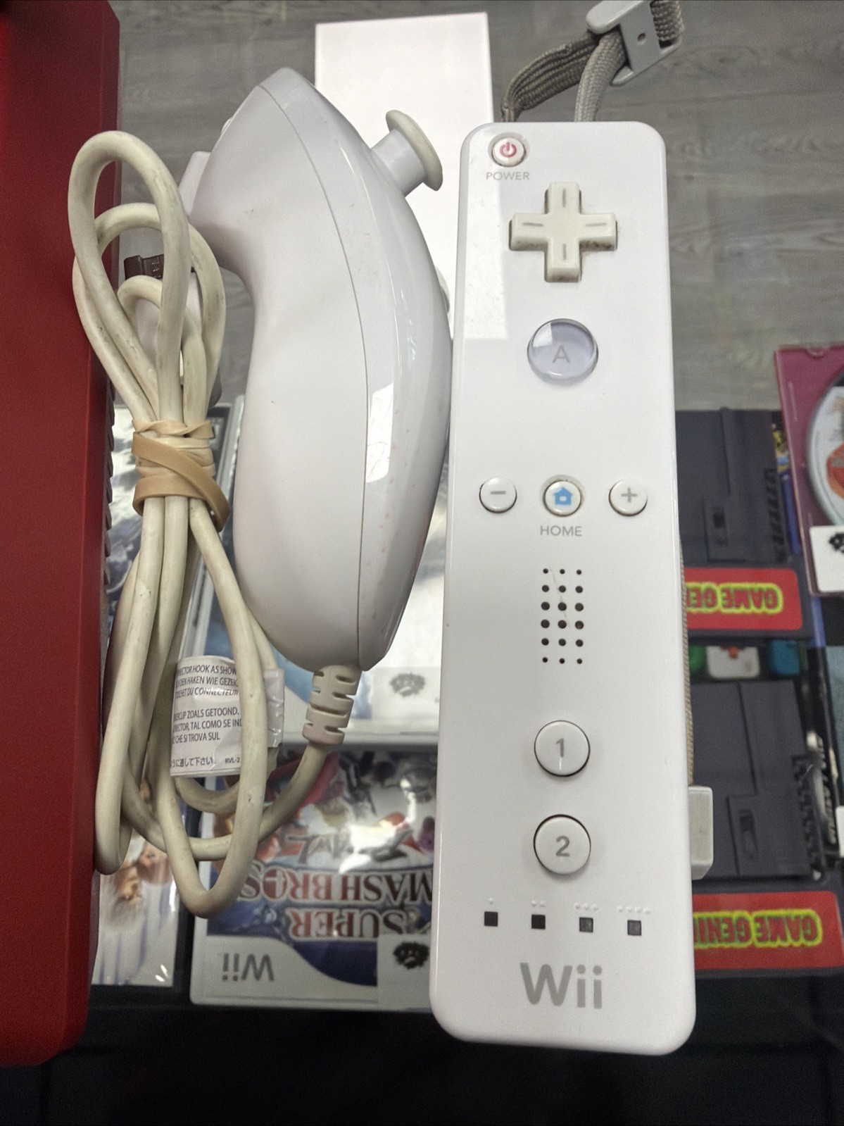 Wii Mini Console with Cords and Controllers
