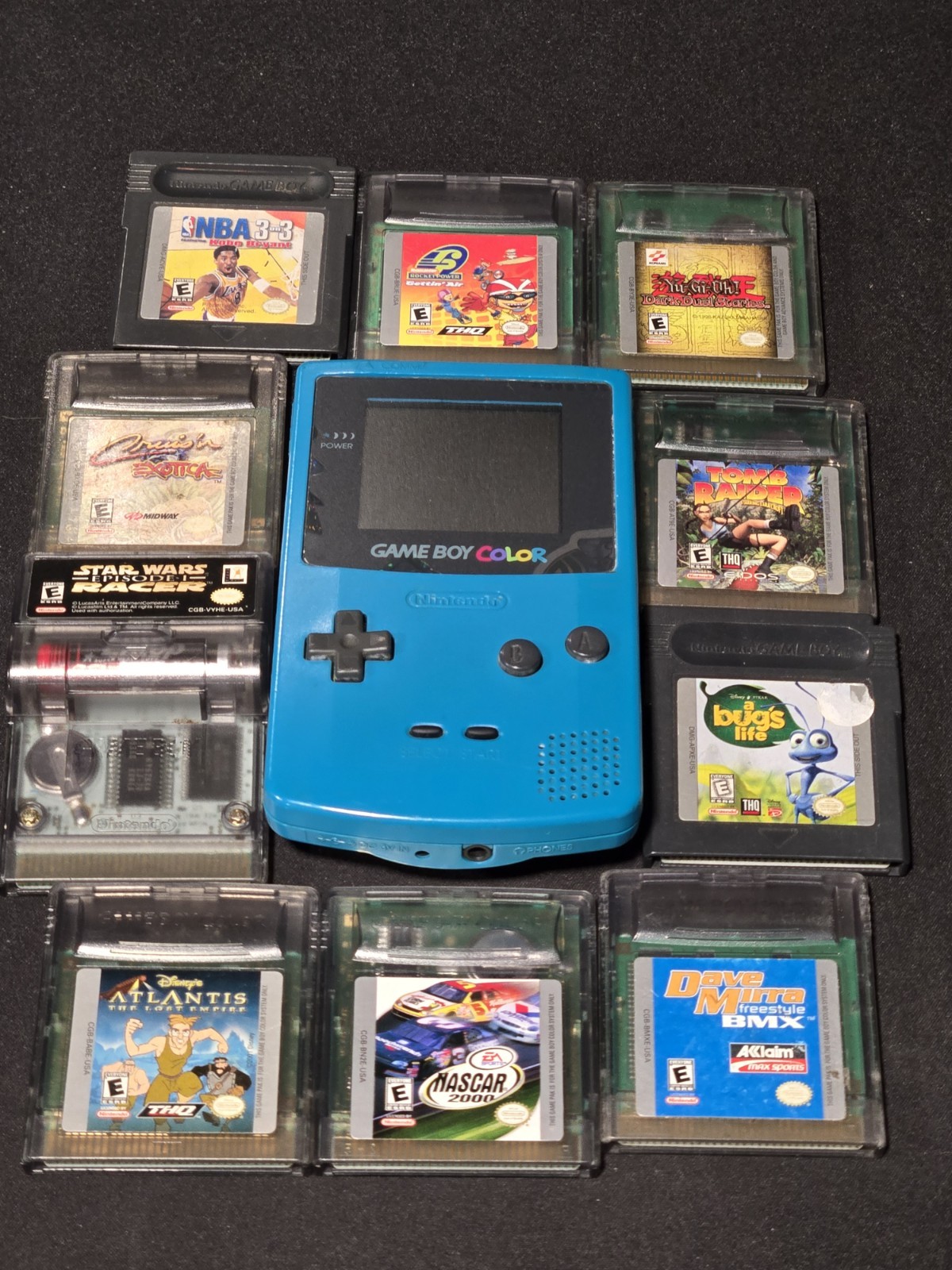 Nintendo Game Boy Color Teal With 10 Games Tested Working