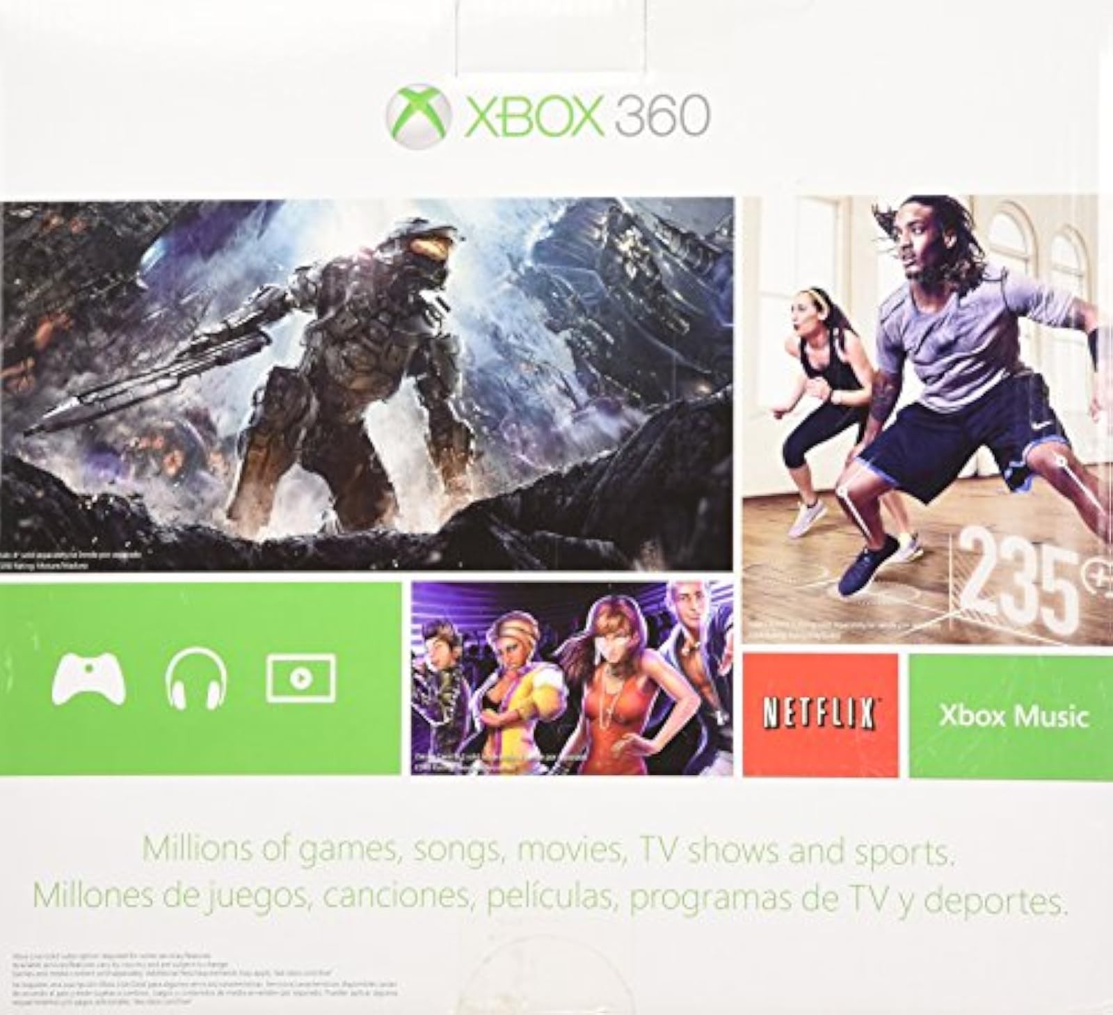 Xbox 360 4GB Kinect Holiday Bundle With 3 Games Forza Horizons Kinect Sports 5Z