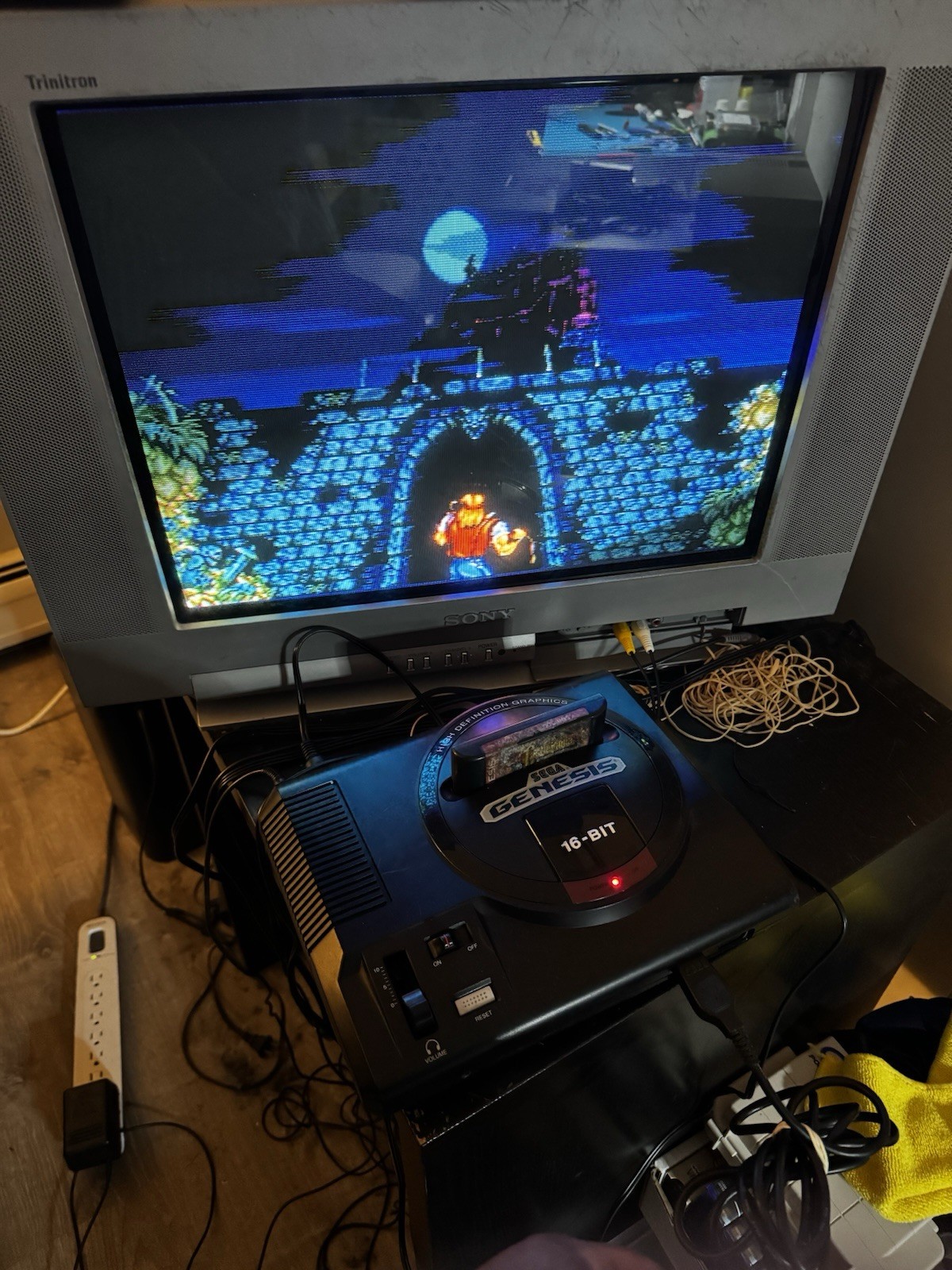Sega Genesis Model 1 W/ Cables Controller Castlevania Bloodlines Tested Works!