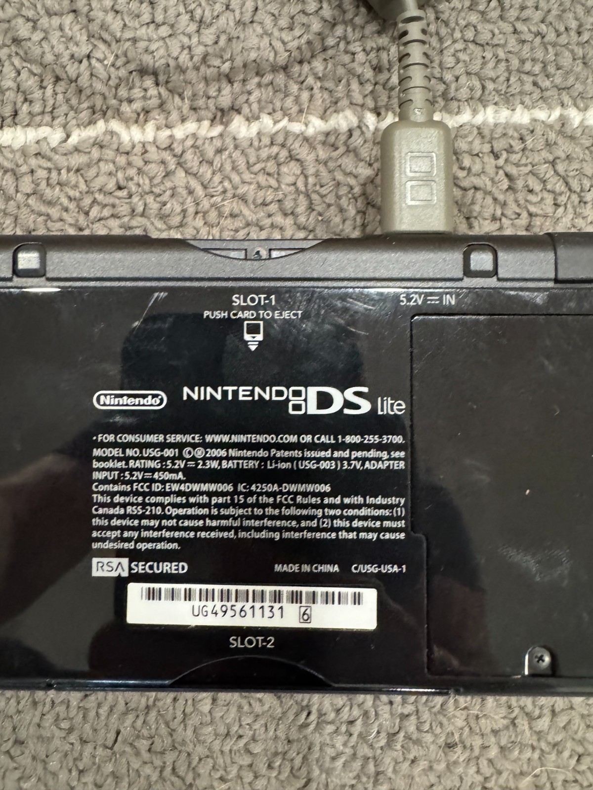 Nintendo DS Lite Handheld System – Onyx Black