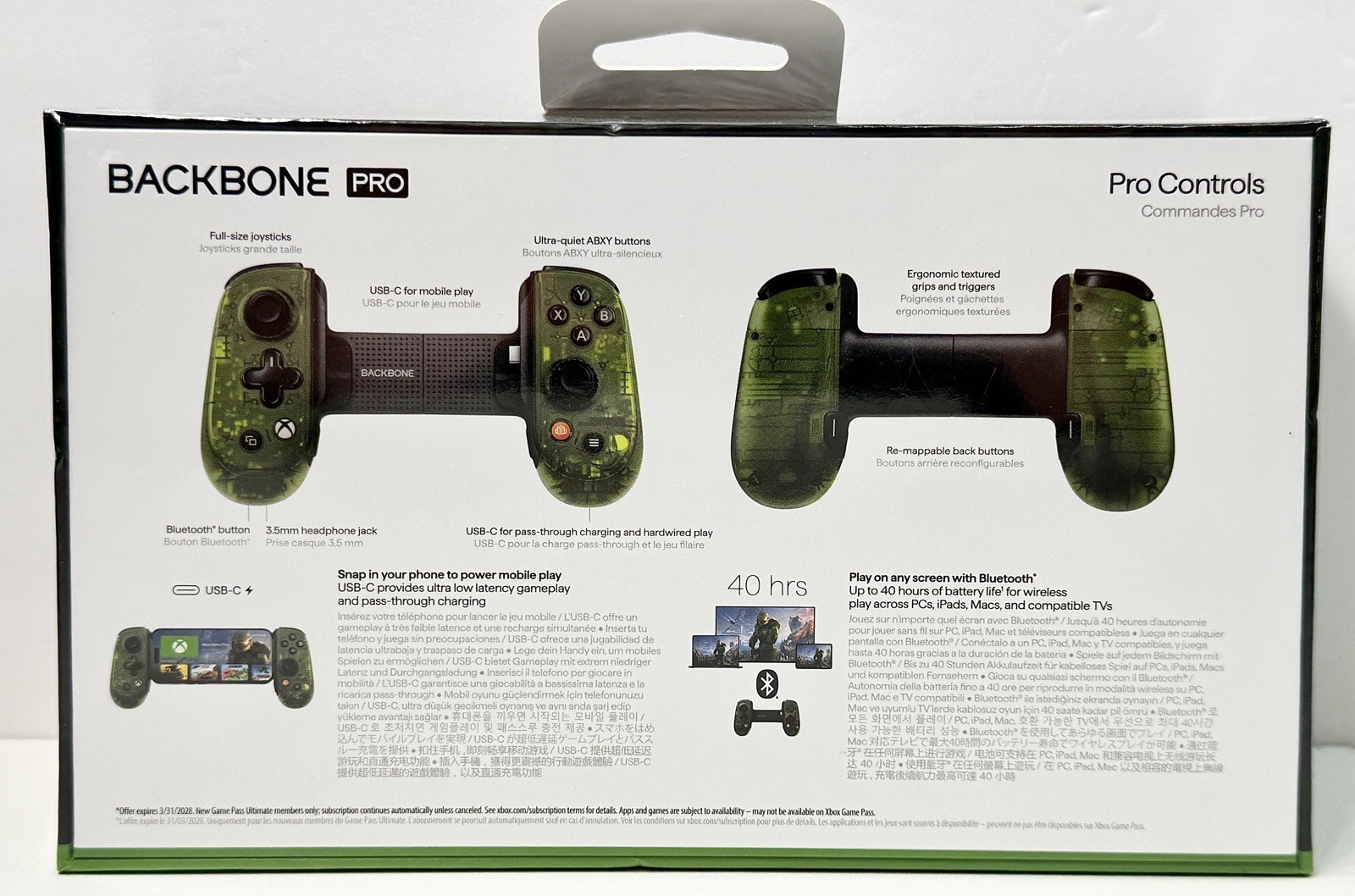 Backbone Pro Mobile Gaming Controller Xbox Edition – Android or iPhone – Sealed