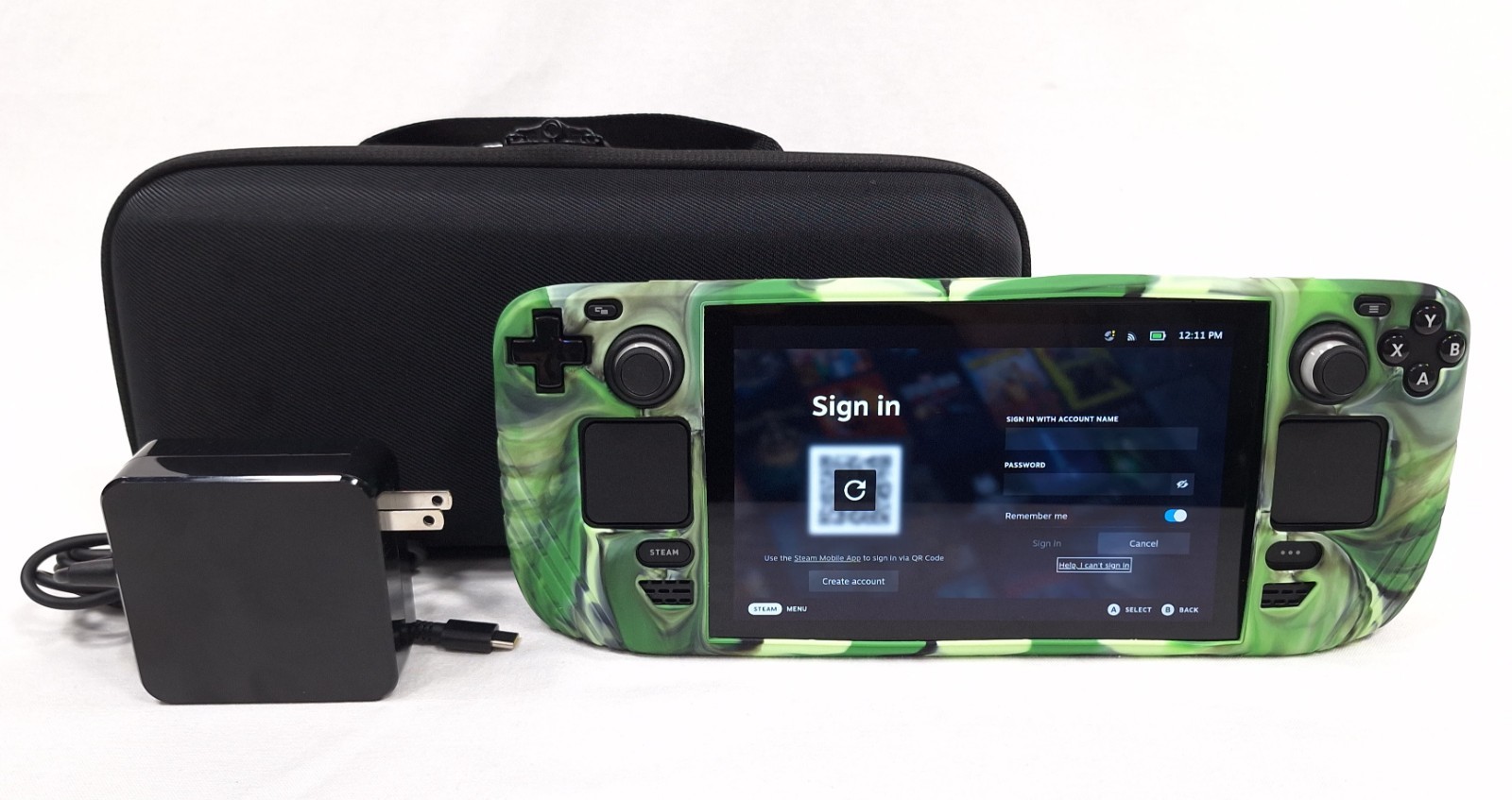 Valve Steam Deck Model 1010 Black LCD 16GB RAM 256GB W/ Case & Charger 11104742
