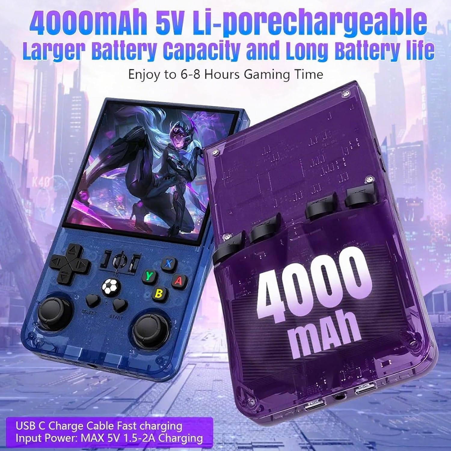 R36MAX Retro Handheld Game Console,Retro Gaming Console with 18000+ Games 128GB