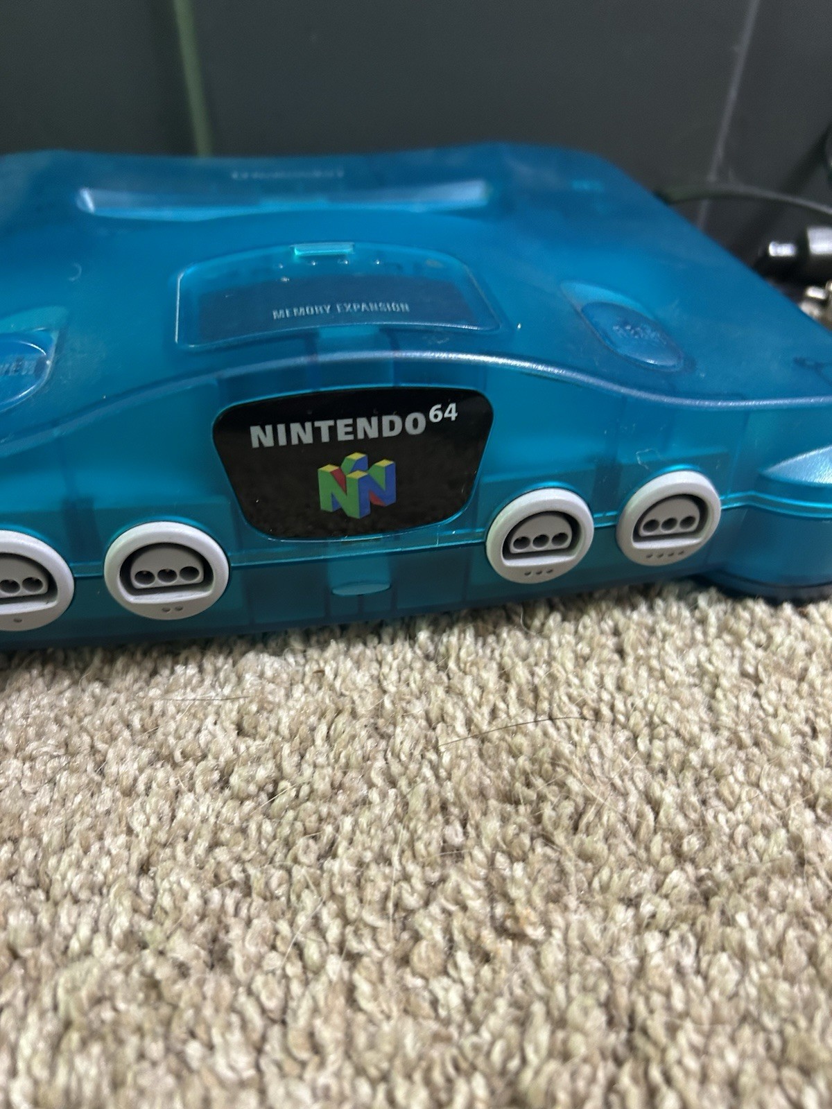 Region Free Nintendo 64 Blue Console w/ 2 Controllers, Expansion Pack ,and Game