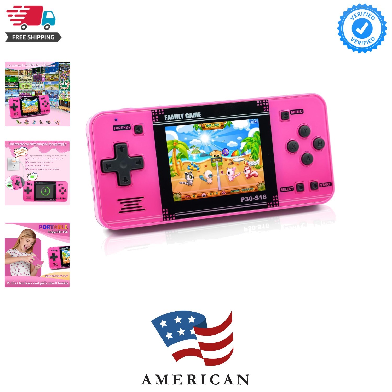 Handheld Game for Kids -Preloaded 220 Retro Video Games, Portable Gaming Play…