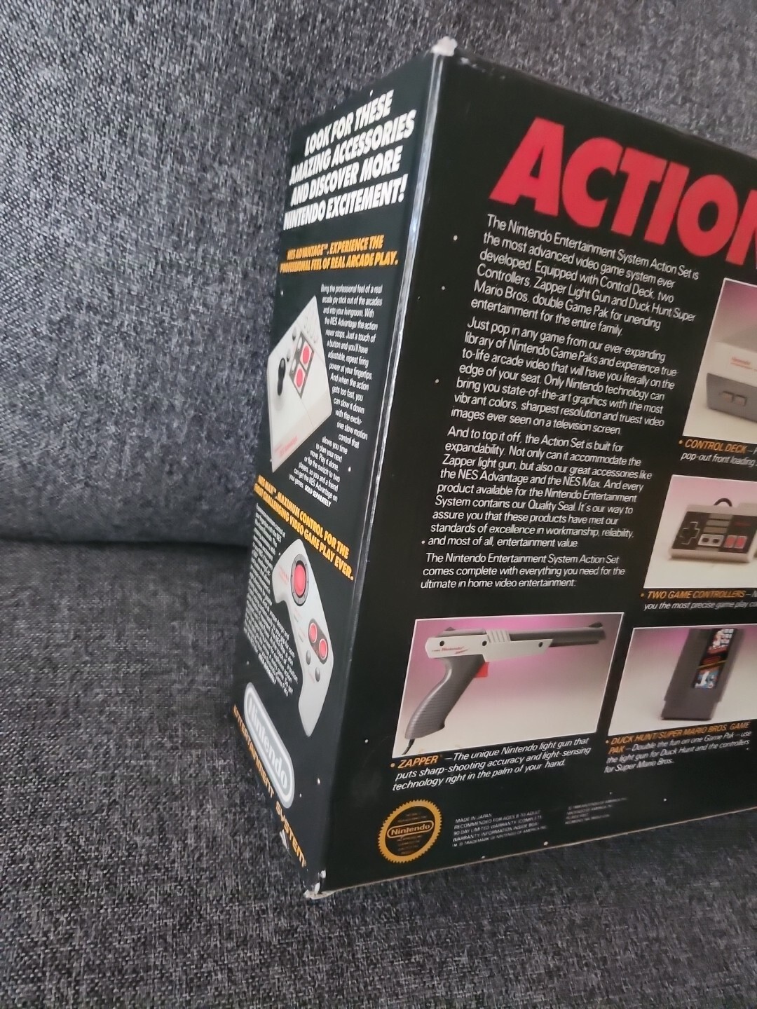 Nintendo NES Action Set Video Game System With BOX INSERTS Styrofoam Authentic