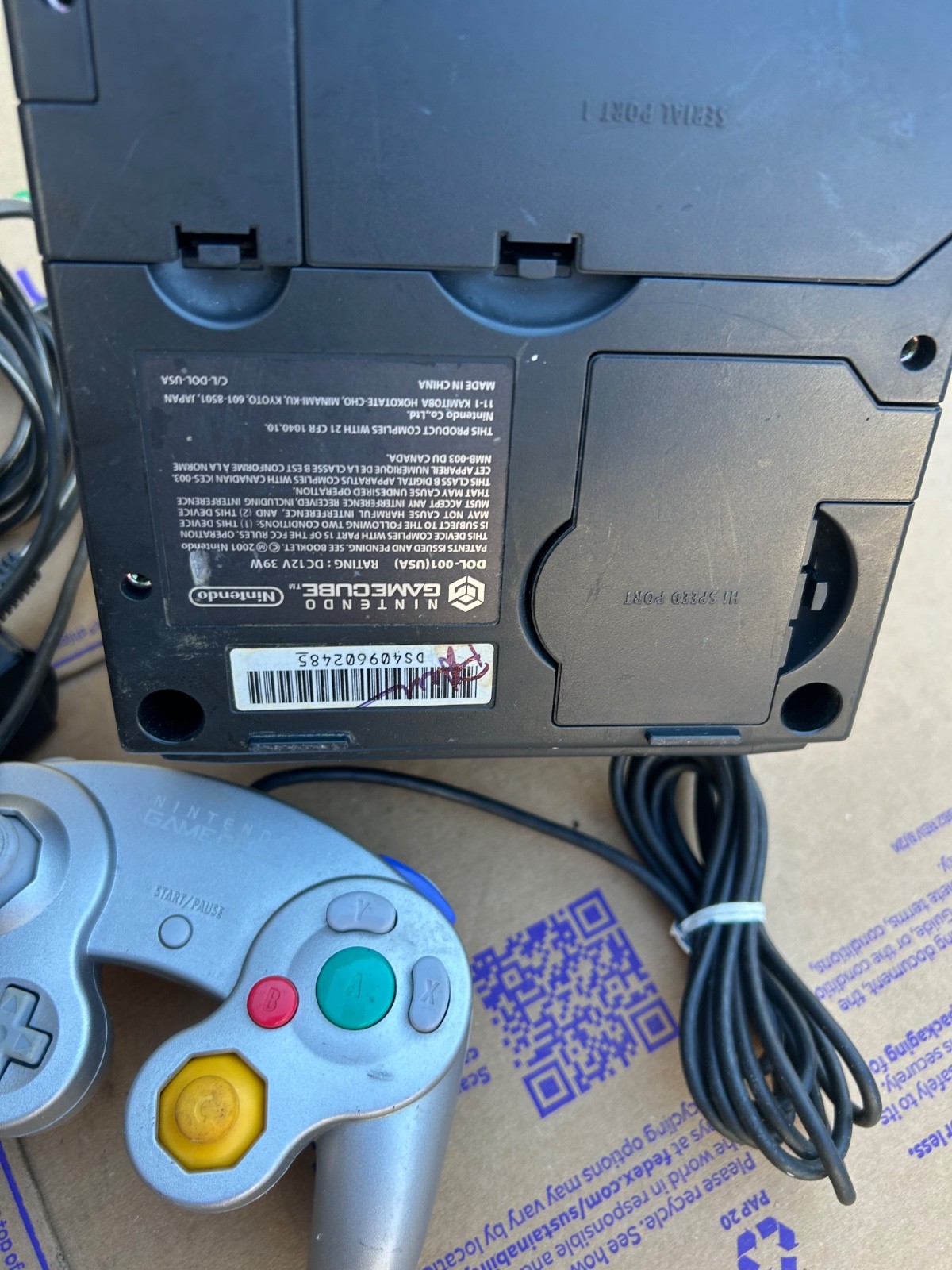 Nintendo GameCube #2 Console Bundle Tested Works OEM Controller Cables DOL-001