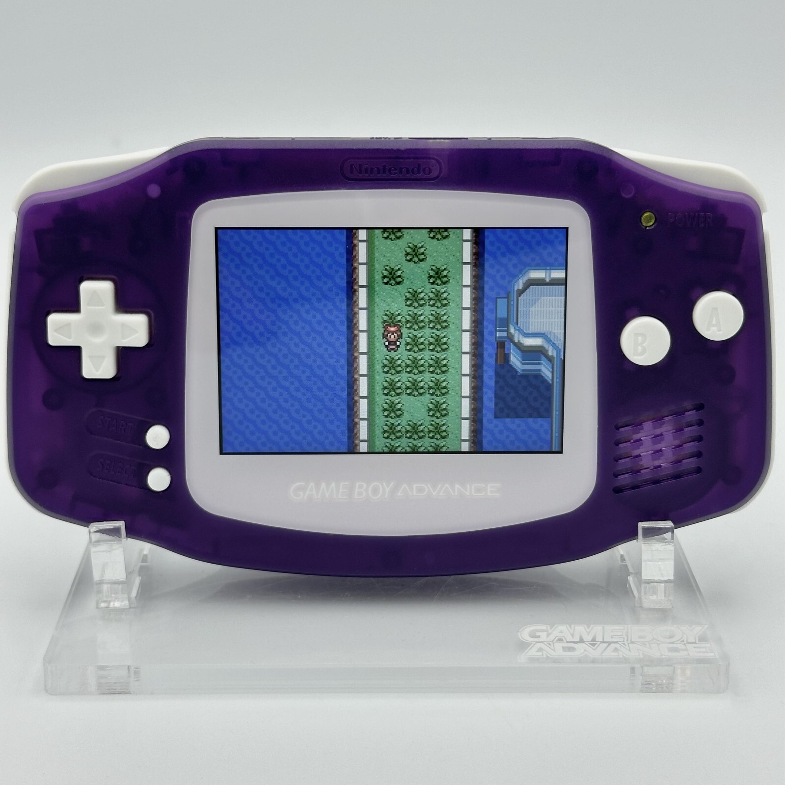 Nintendo Game Boy Advance GBA iPS V2 Backlight Backlit LCD Console Purple White