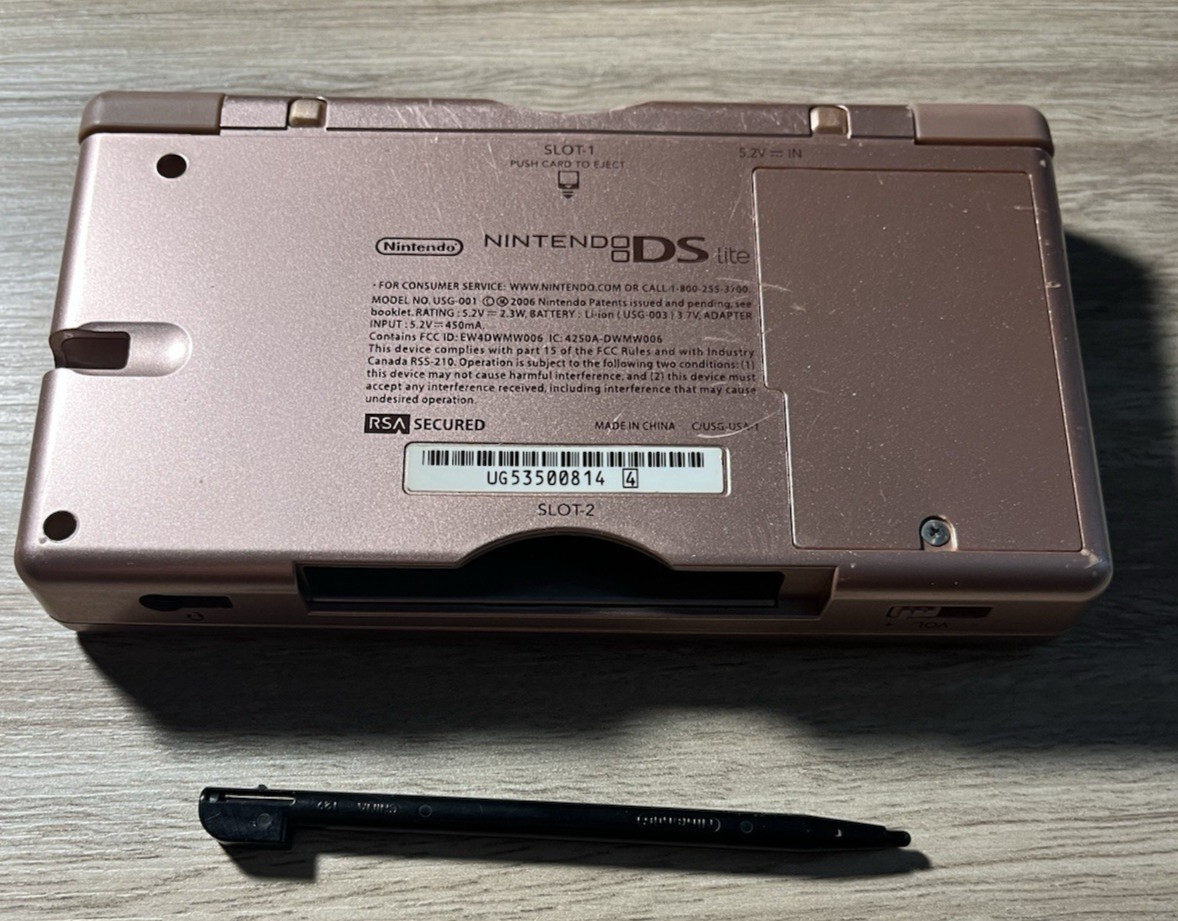 Nintendo DS Lite – Metallic rose Handheld Console with Charger Tested