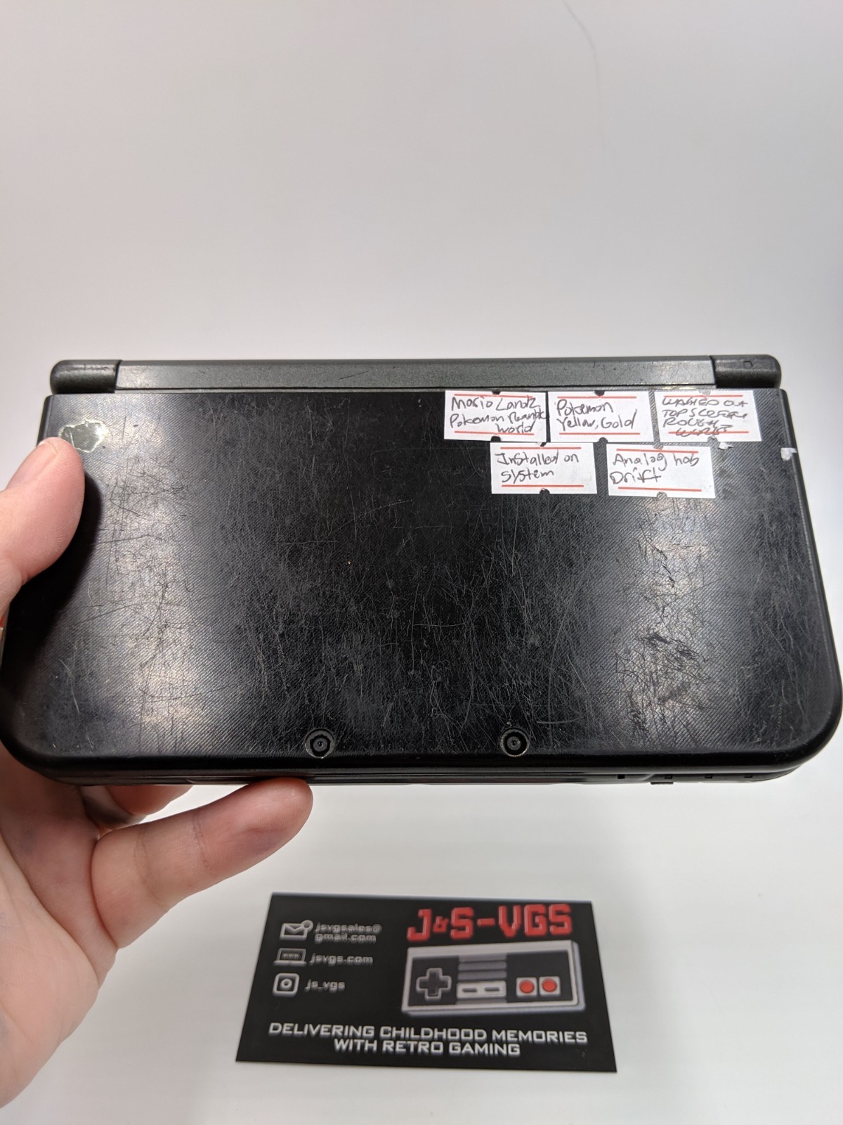 Nintendo New 3DS XL Black ANALOG DRIFT WASHED OUT TOP SCREEN ROUGH LOTS OF GAMES