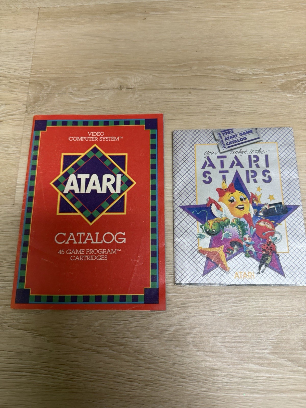 Atari 2600 Woodgrain 4-Switch Console Bundle OEM Controllers Paddles Games Works